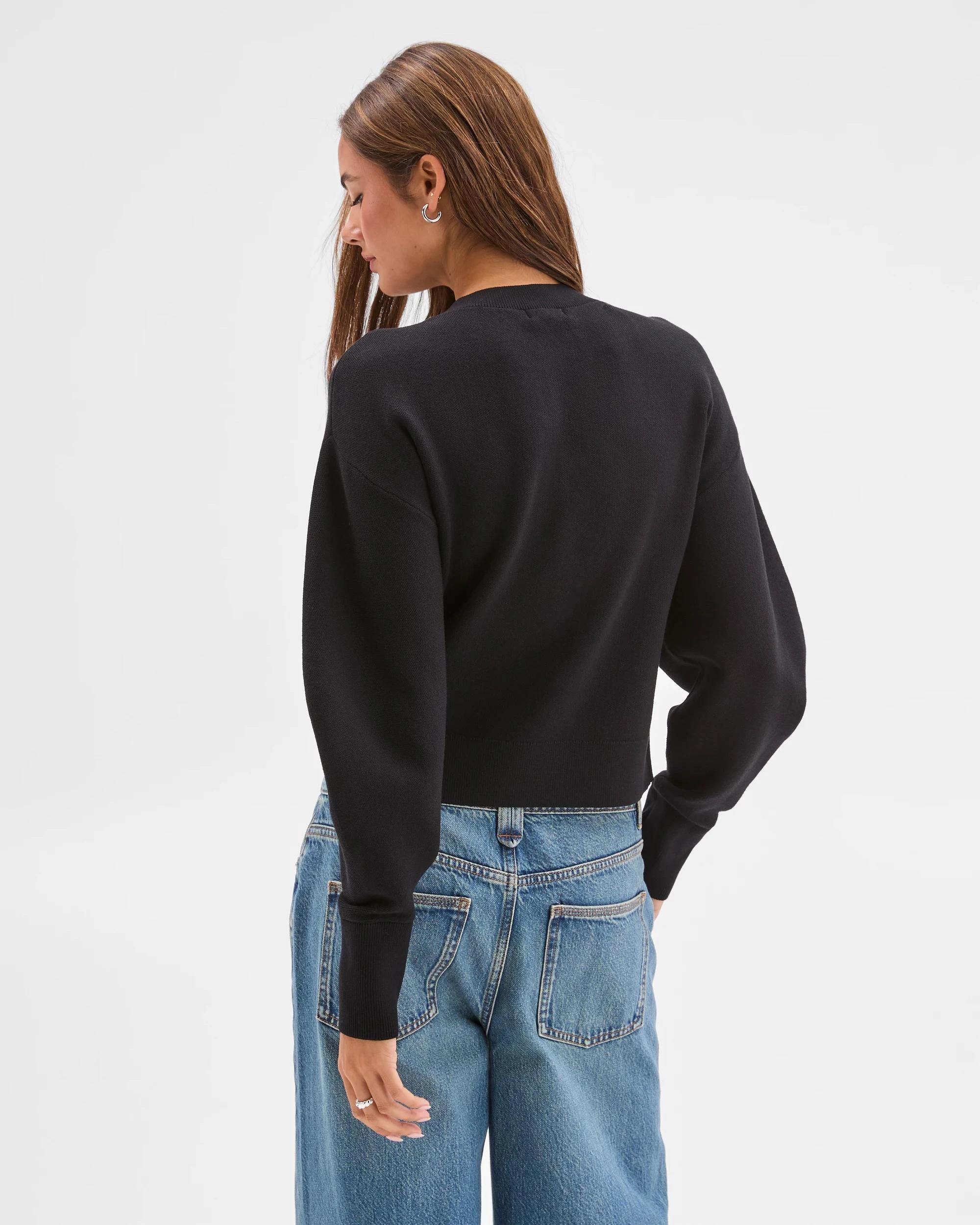 5 Lily Loves Long Cocoon Sleeve Cardigan BLACK, 5 of 6