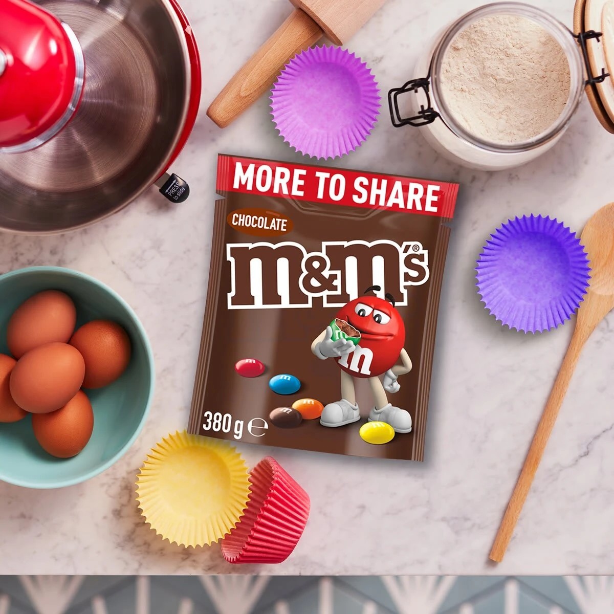 6 M&M’S Milk Chocolate Snack & Share Bag 380g, 6 of 7