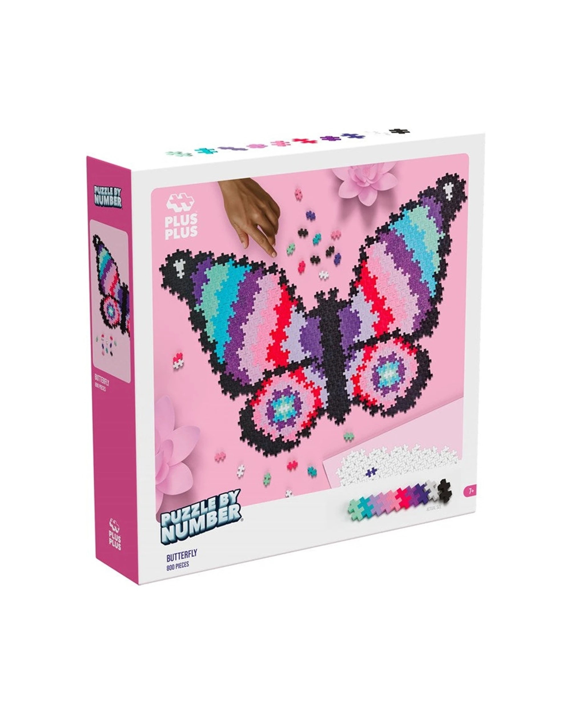1 Plus-Plus 800pc Puzzle by Number Butterfly Build Create Kids Creative Toy, 1 of 3