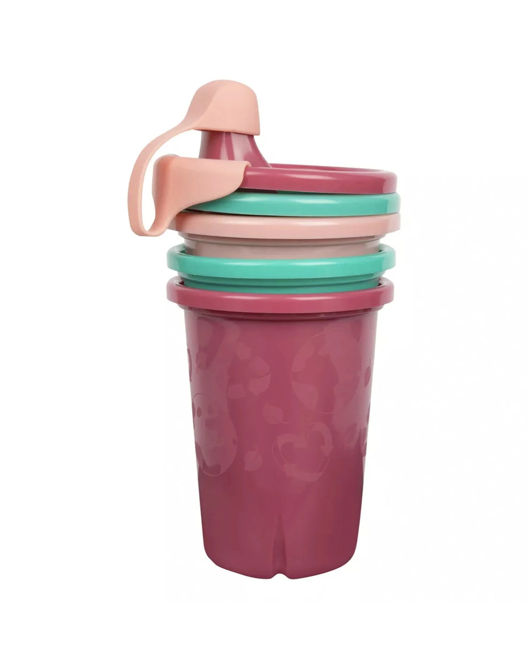 5 Green Grown 2x 3pc Spill Proof Drinking Sippy Cups Nursery Kids 296ml - Multi, 5 of 7