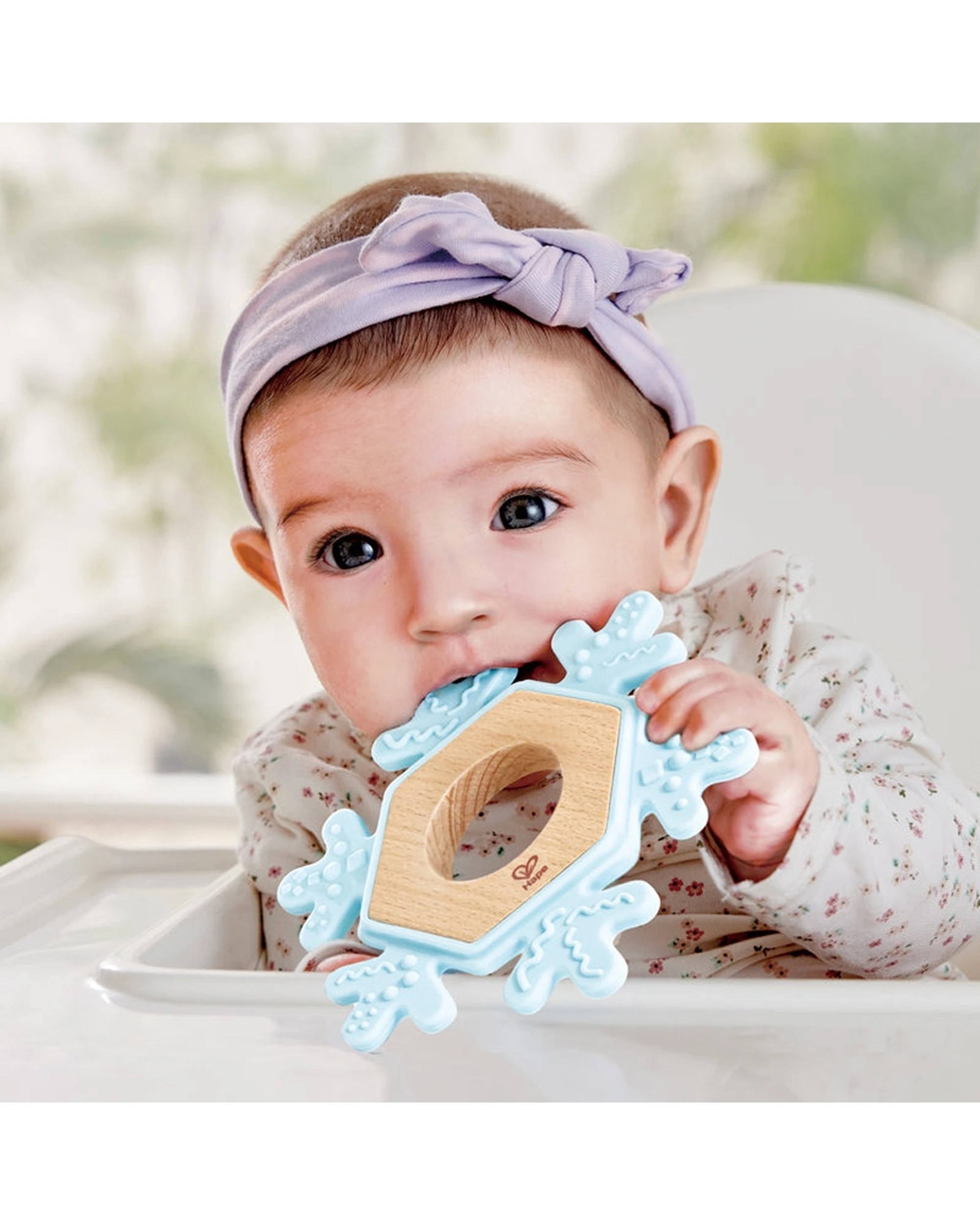 4 Hape Snowy Teether Baby Toy Snowflake Shape Textured Surface Activity - Multi, 4 of 4