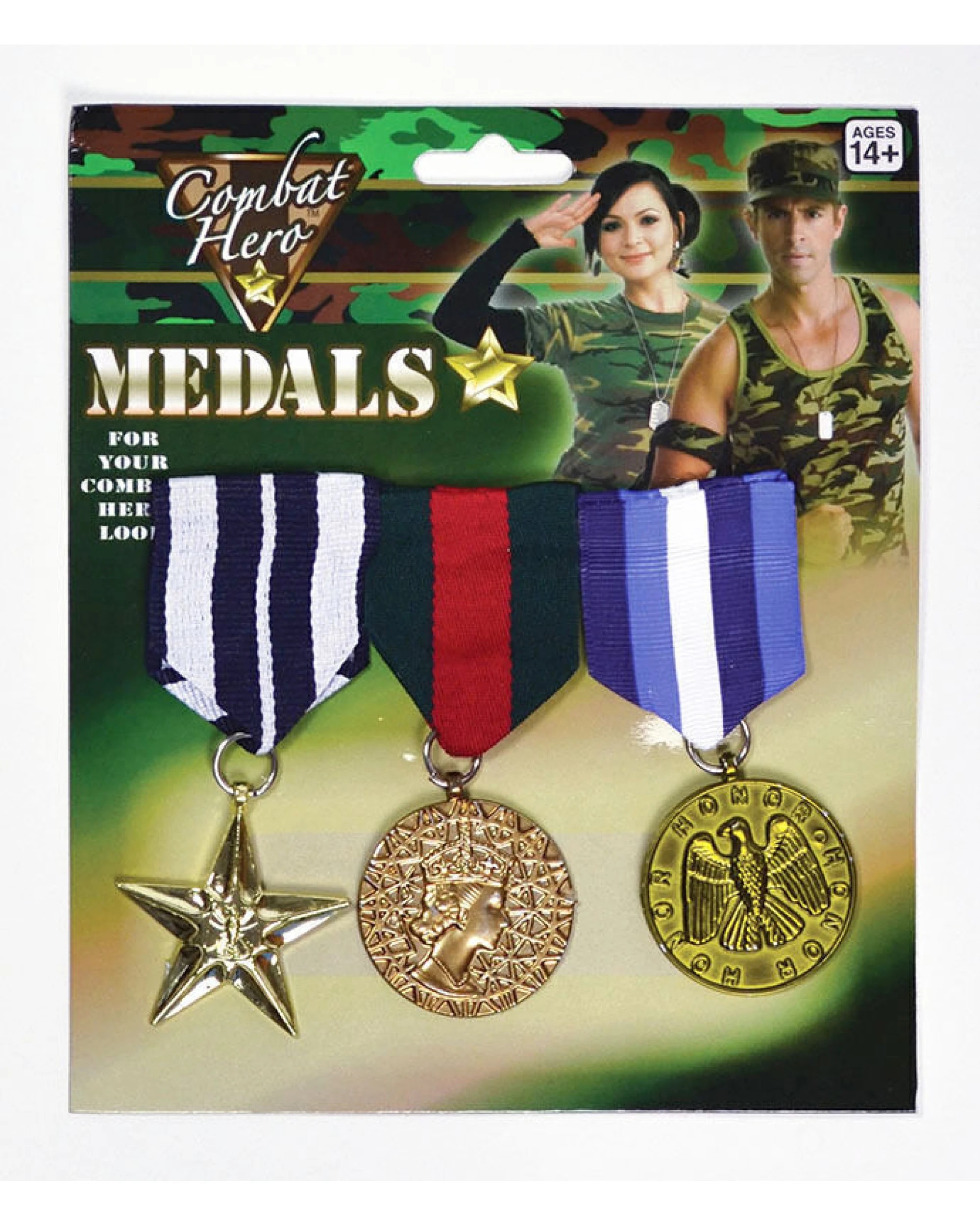 1 BR Costumes Army Soldier Medals Set for Combat-Themed Costumes, 1 of 3