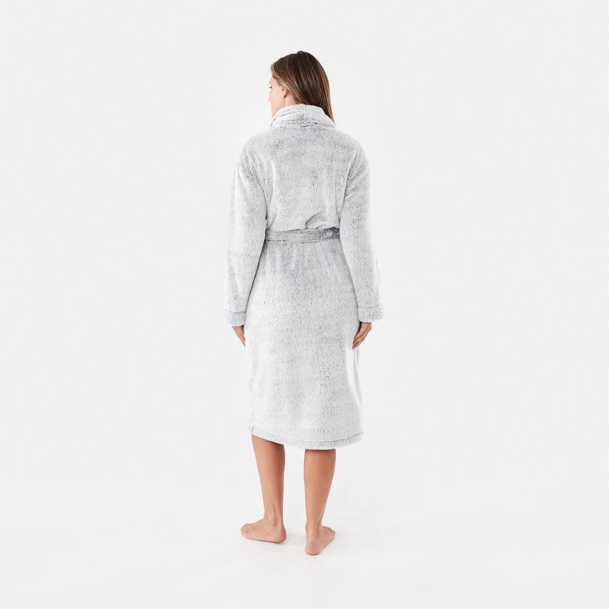 3 Plush Coral Fleece Gown Grey Mix, 3 of 7