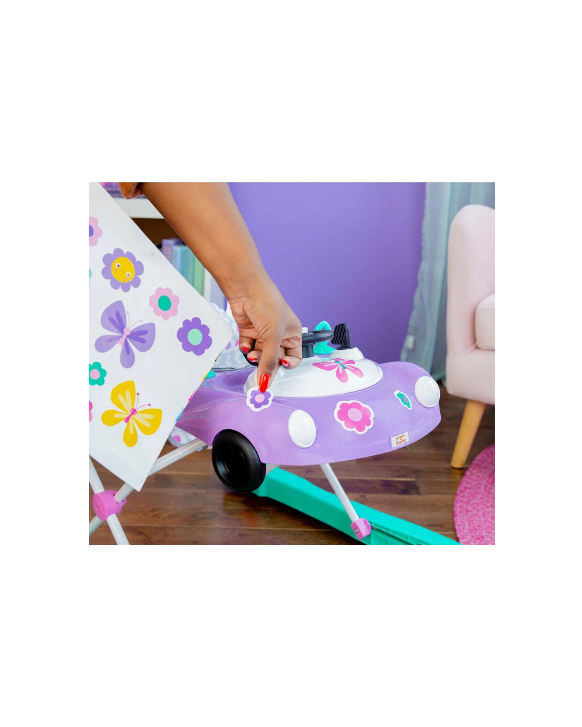 5 Bright Starts Little Speedster 3 In 1 Sports Car Baby Walker 6-24 Months - Purple, 5 of 7