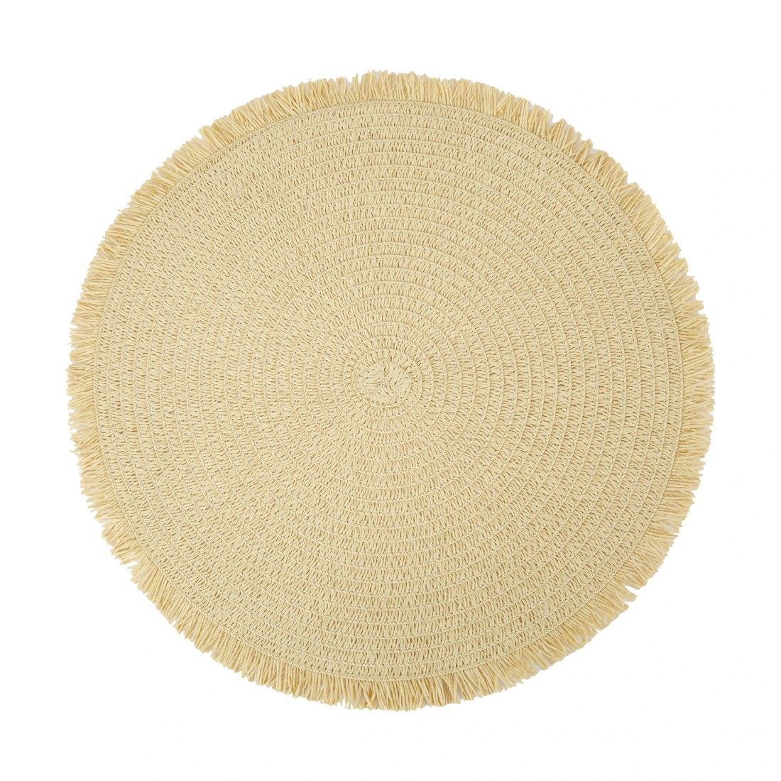 1 Sand Round Fringe Placemat, 1 of 3