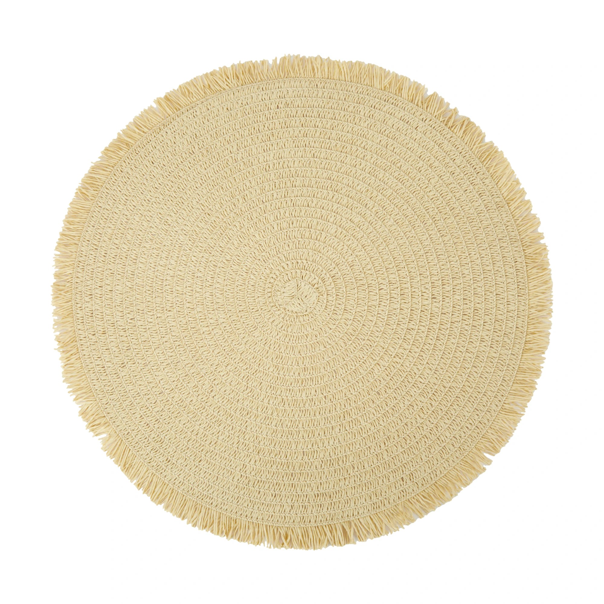 1 Sand Round Fringe Placemat, 1 of 3