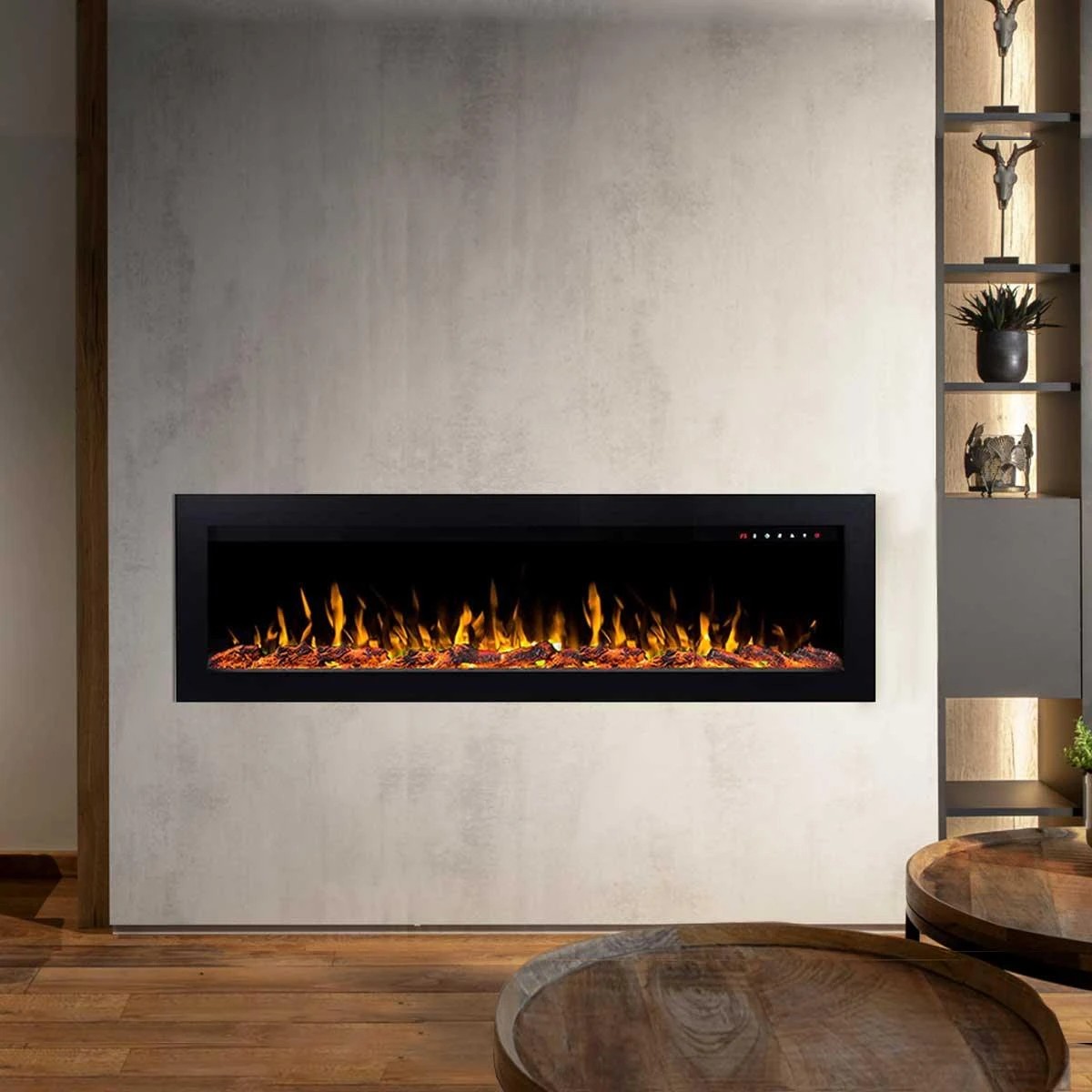 1 Moda Living Sonata 60 inch Electric Fireplace - Black, 1 of 6