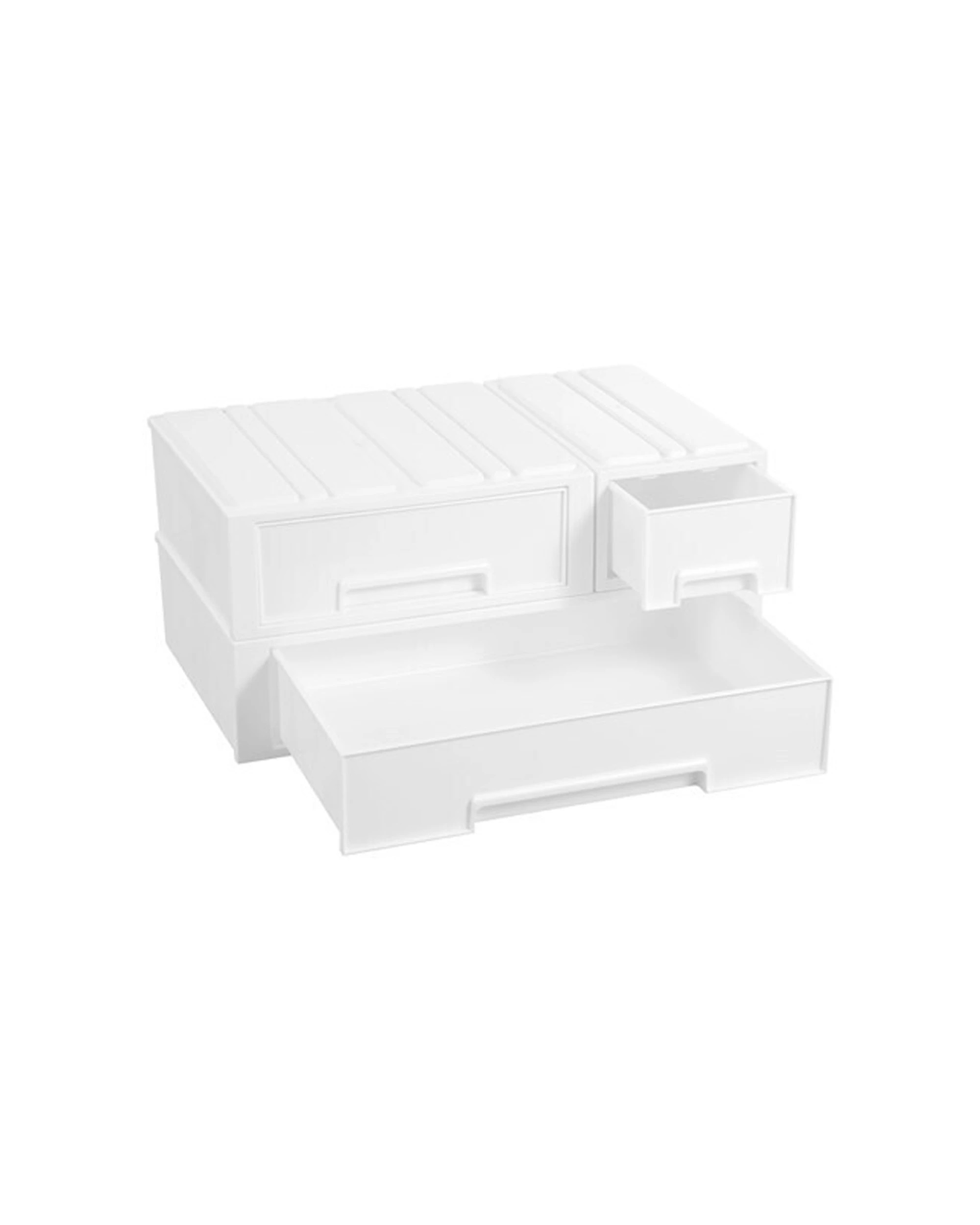 8 Boxsweden 43x26cm Stacking Drawer Organiser 2Pk Durable Stackable Plastic
 - white, 8 of 8