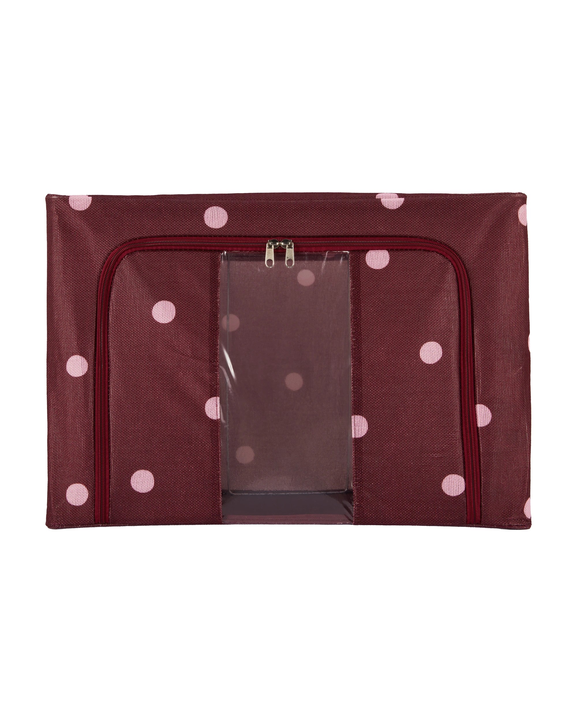 2 Linen Look Collapsible Box with Window - Large, Polka Dot, 2 of 8