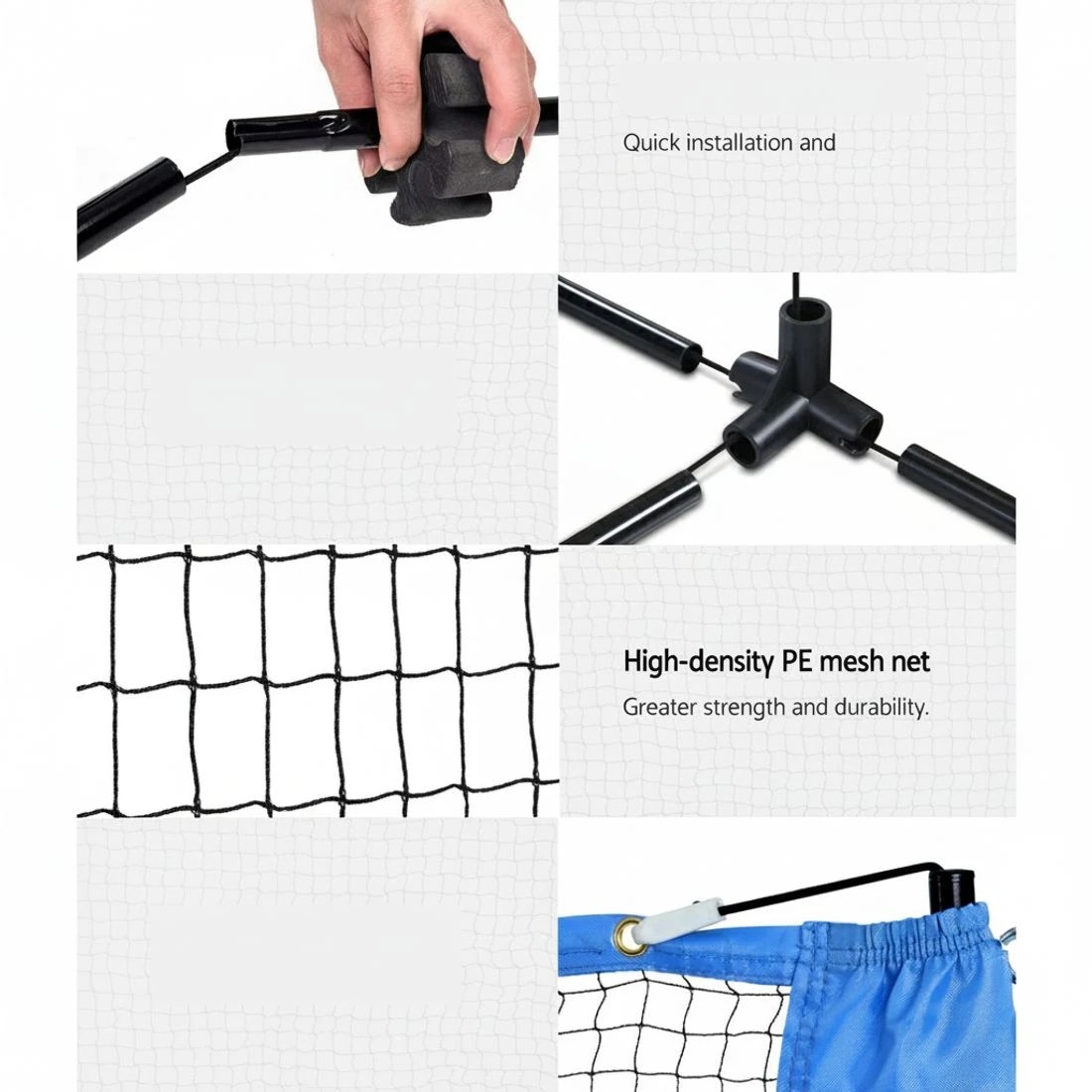 7 Everfit 4m Badminton Tennis Net Portable Volleyball Kit Adjustable Height - Blue, 7 of 7