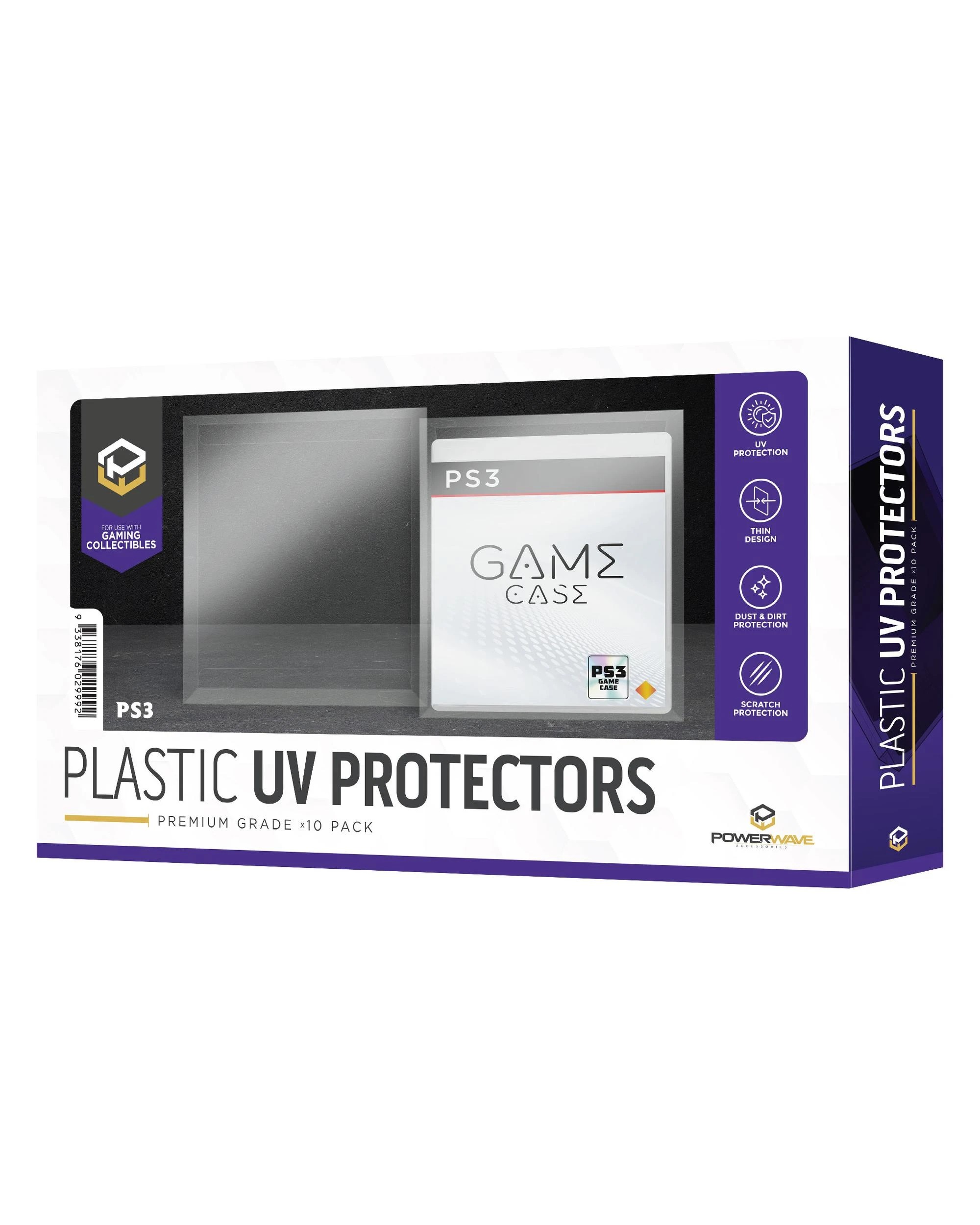 1 Powerwave PS3 Game Case 0.5mm Plastic UV Protector 10 Pack - Clear, 1 of 1