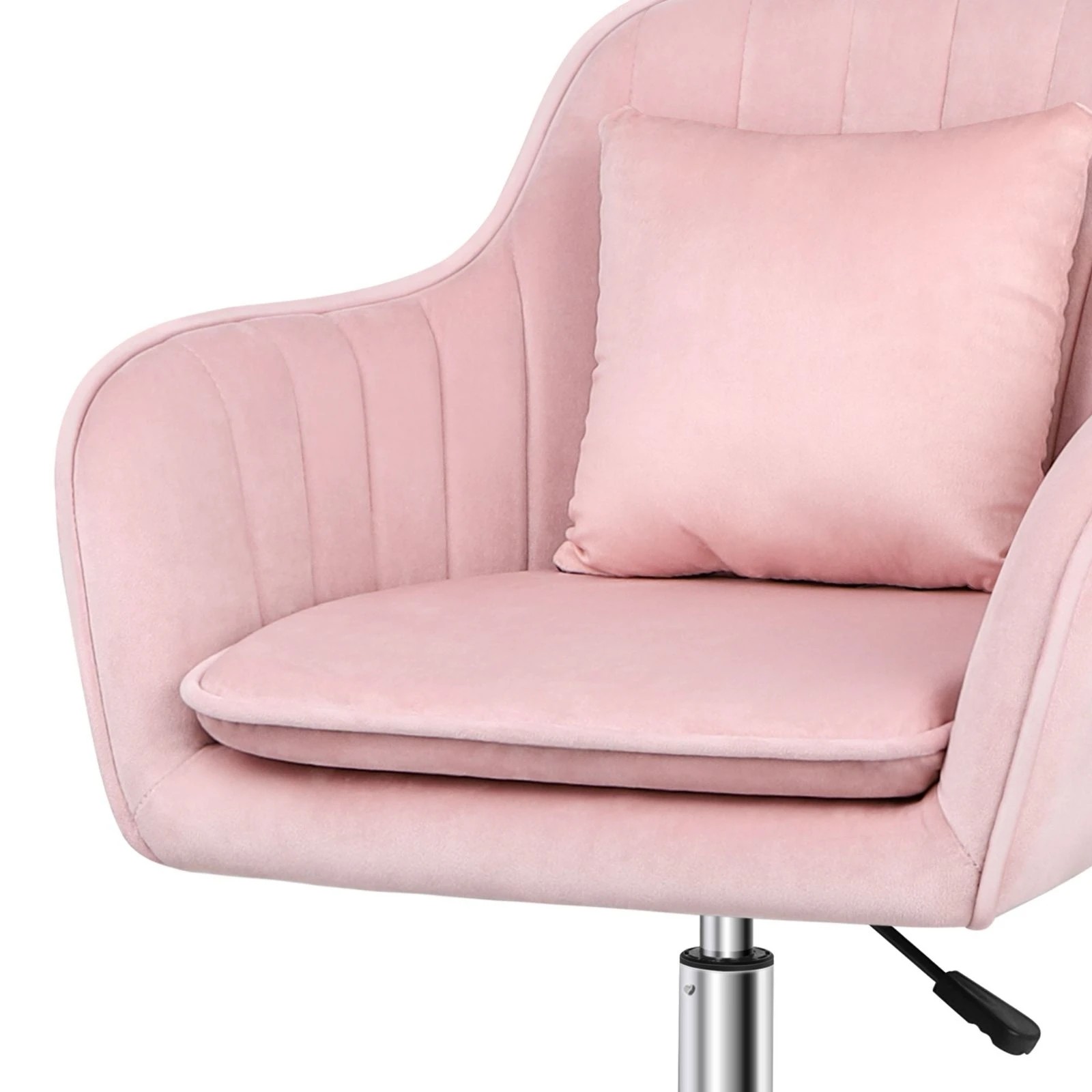 4 Alfordson Velvet Office Chair Computer Swivel Armchair Work Adult Kids - Pink, 4 of 10
