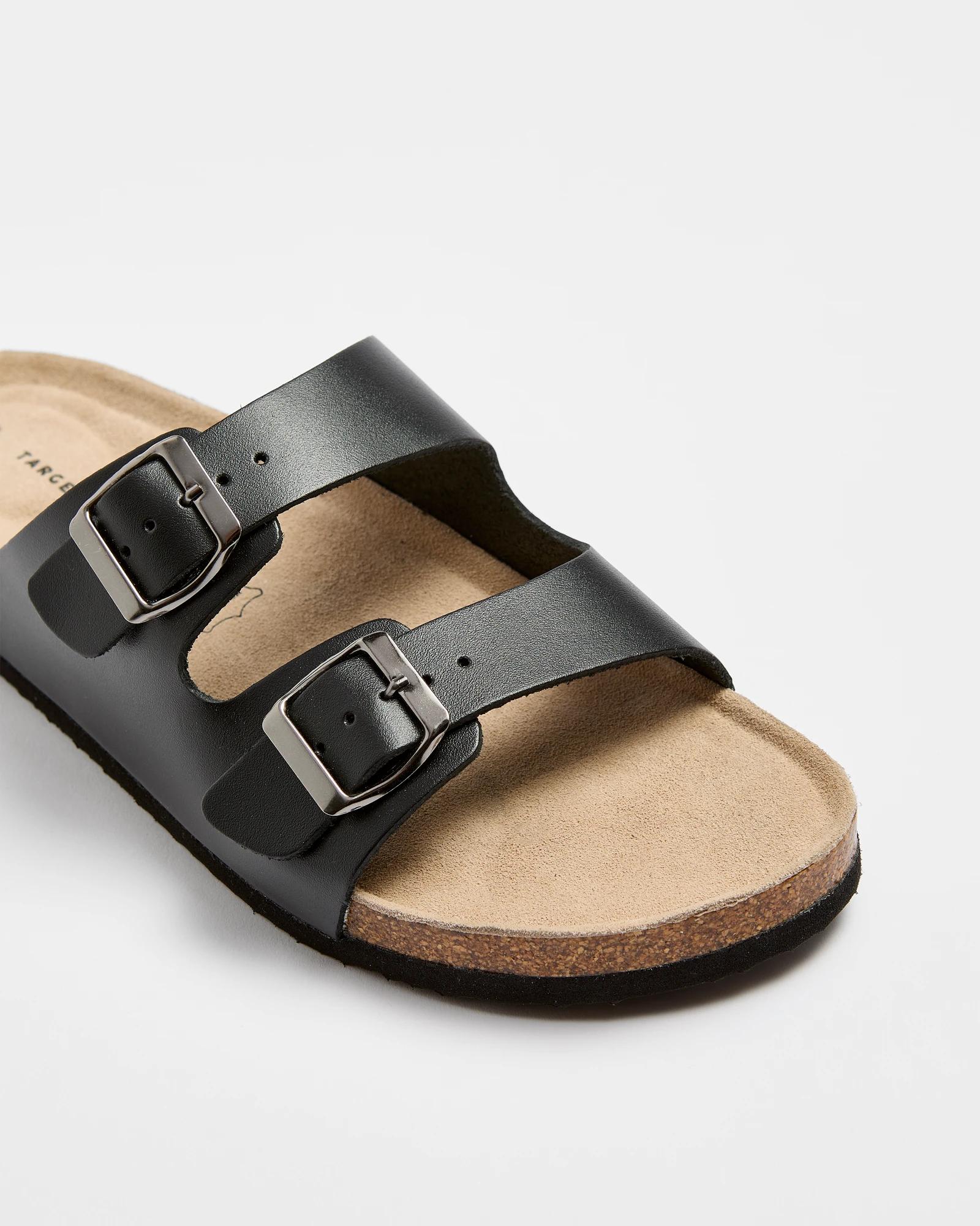 2 Target Womens Genuine Leather Moulded Cork Sandal BLACK, 2 of 3