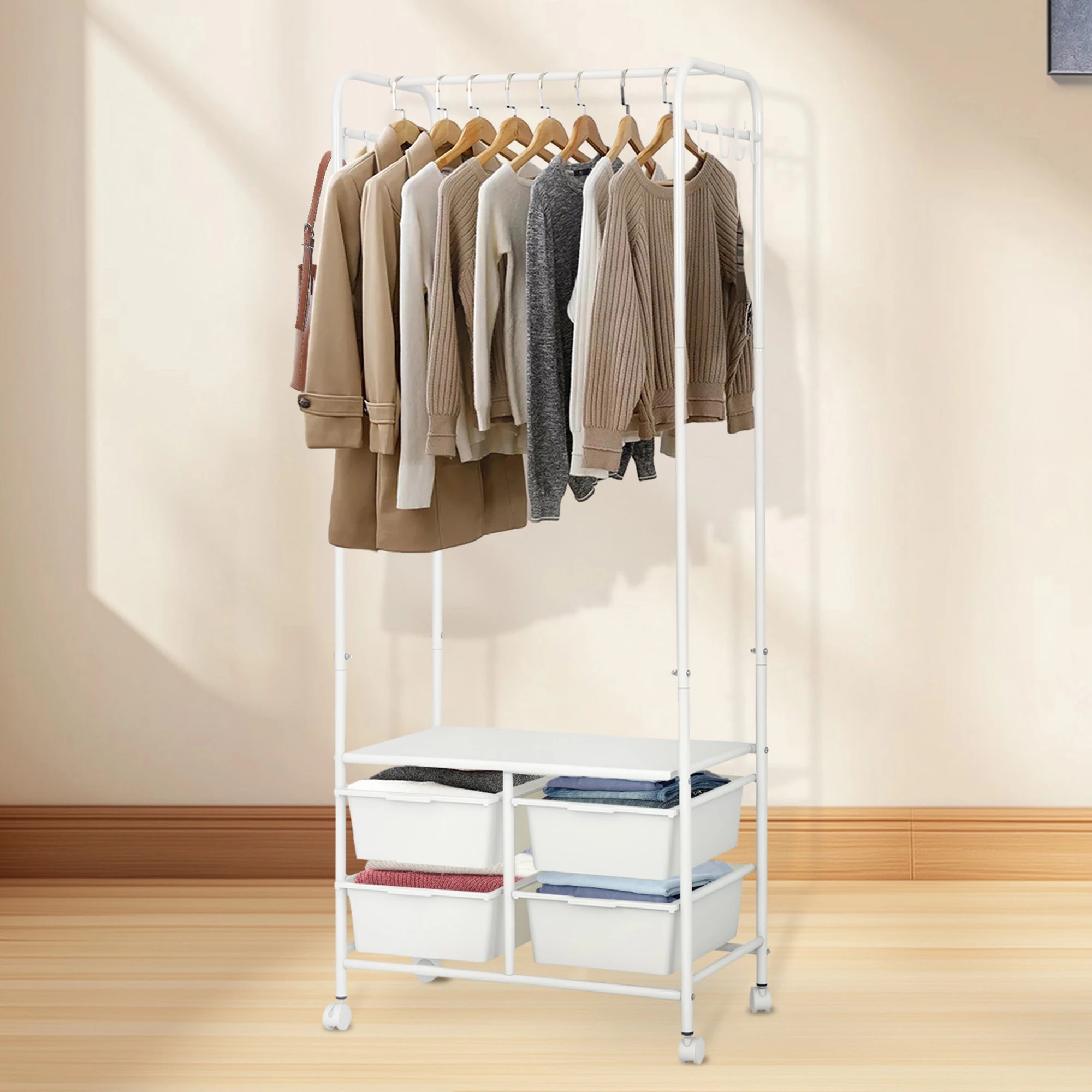 8 Levede Clothes Rack Stand Heavy Duty Steel Hanging Garment Organizer Coat 63cm, 8 of 9