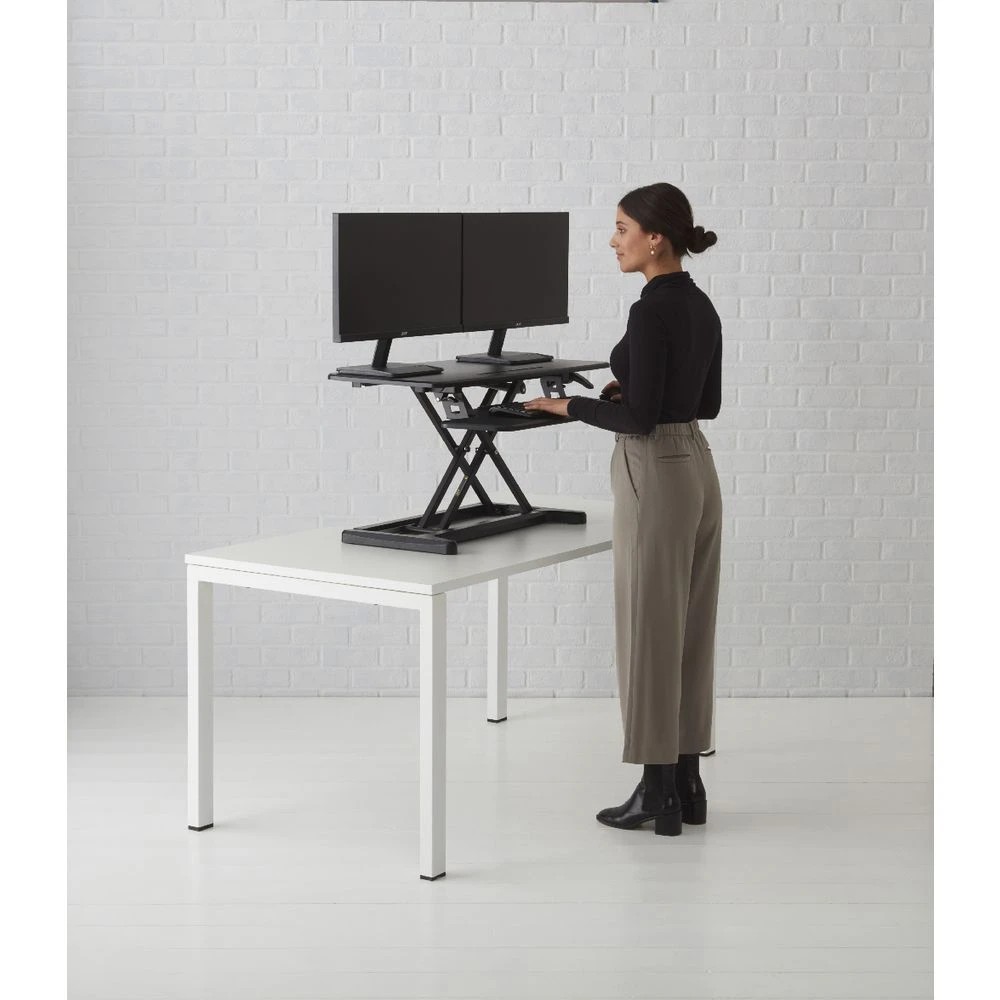 10 Matrix Sit-Stand Adjustable Desk Riser Large Black Desks, Tables and Workstations, 10 of 10