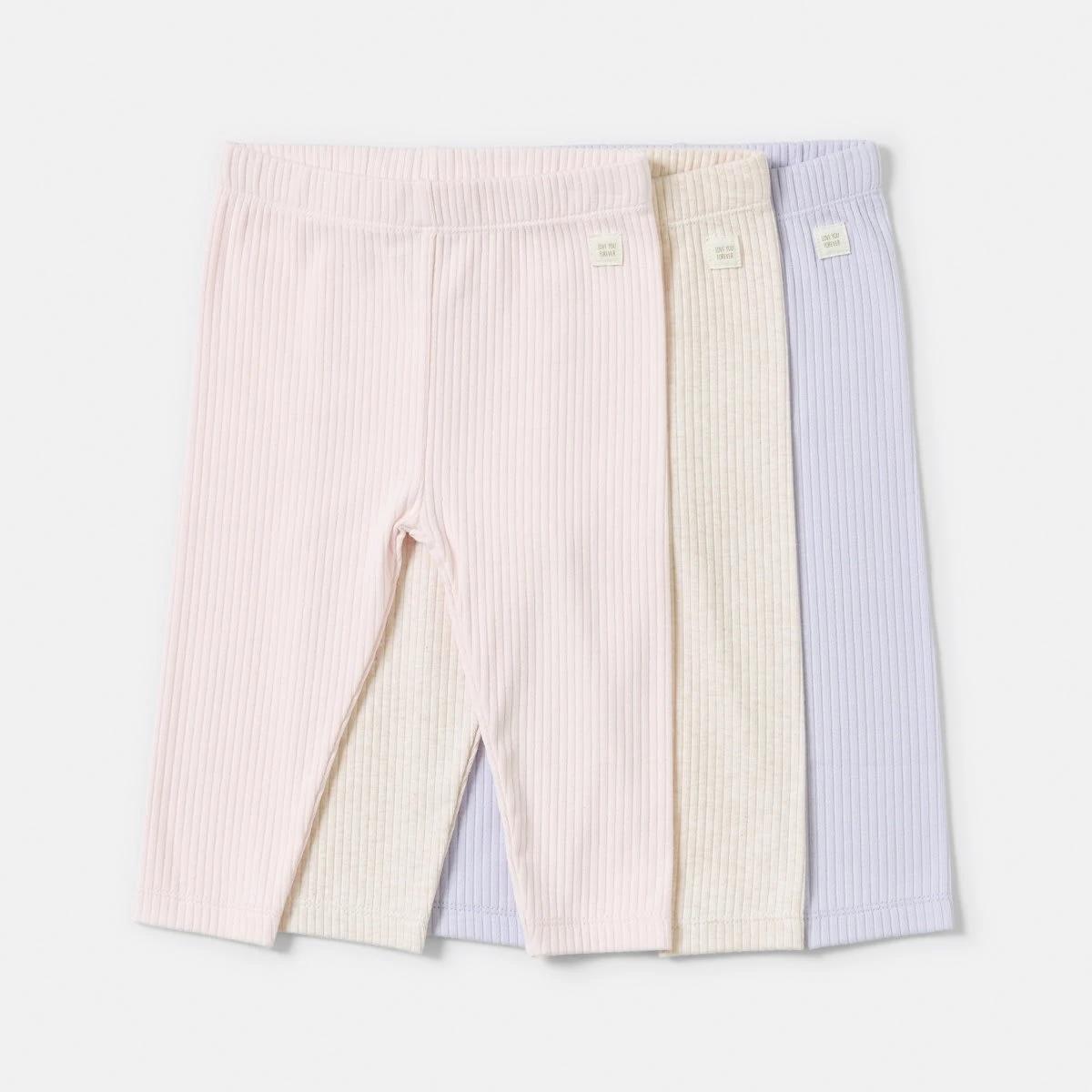 1 3 Pack Ribbed Leggings PINK, HONEY, LILY, 1 of 8