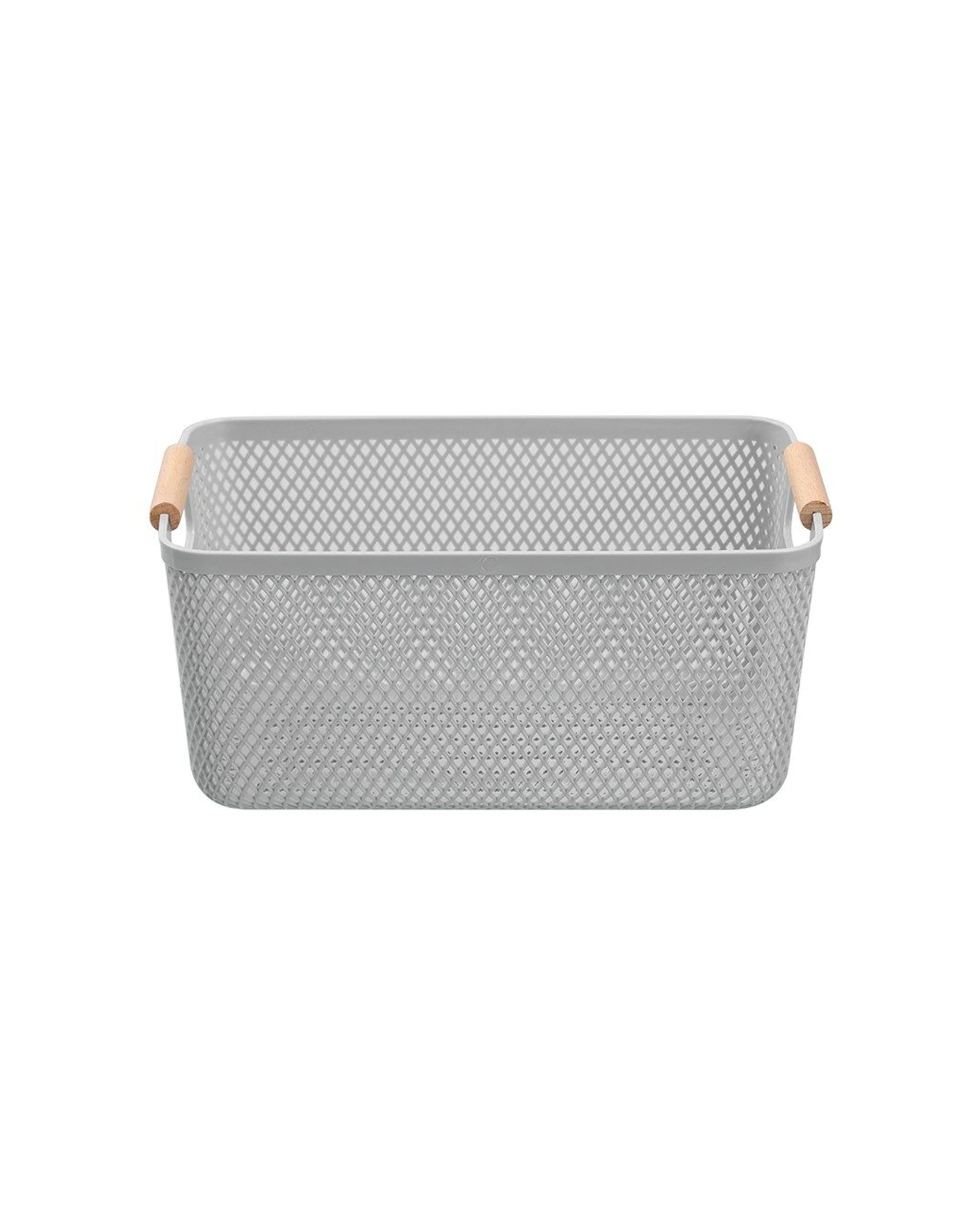 6 Boxsweden 6PK Mesh Plastic Basket Wood Handle Medium 31x20x14cm - Multi, 6 of 7