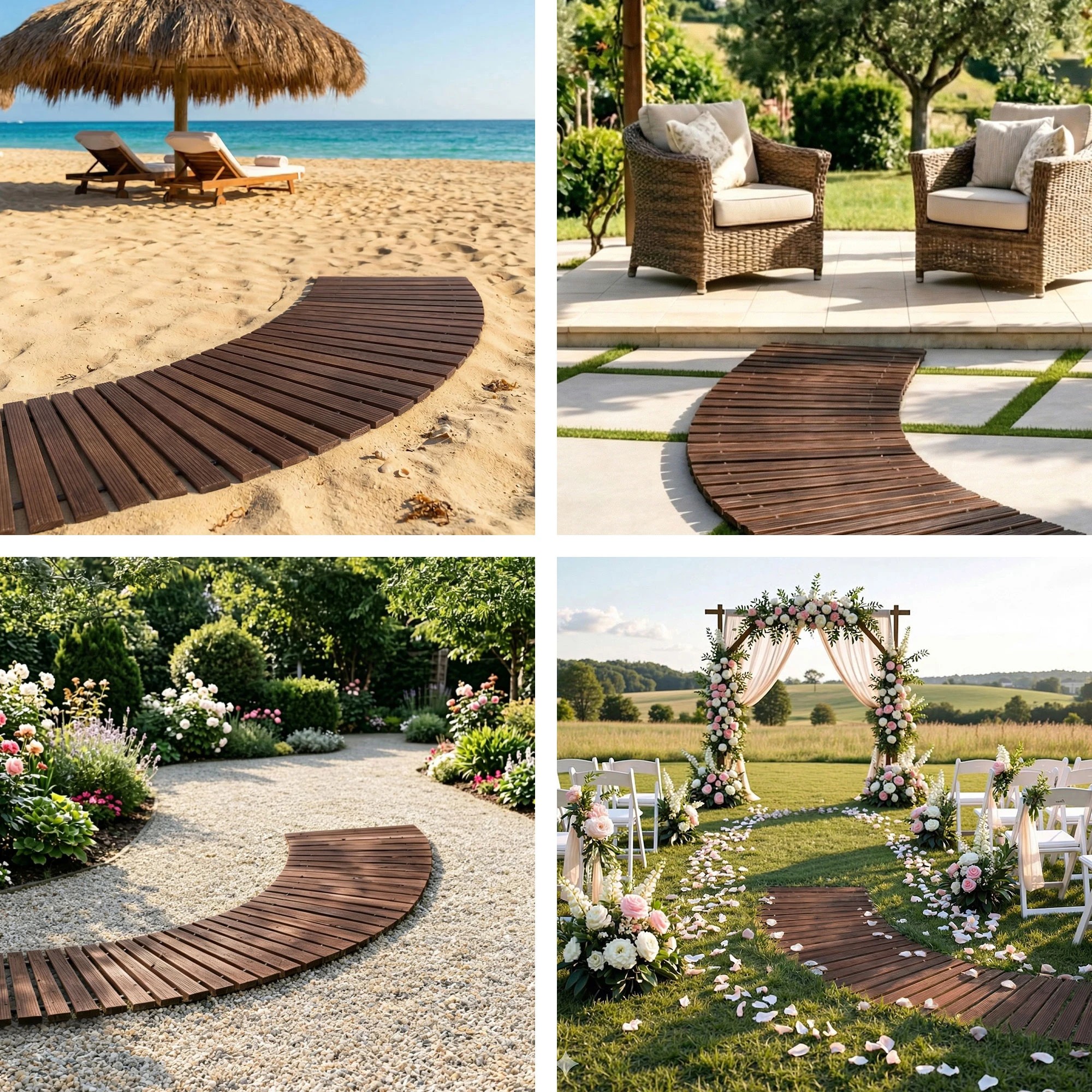 7 Gardeon 8FT Wooden Garden Pathway Roll-Out Curved Walkway Outdoor Backyard - Charcoal, 7 of 7