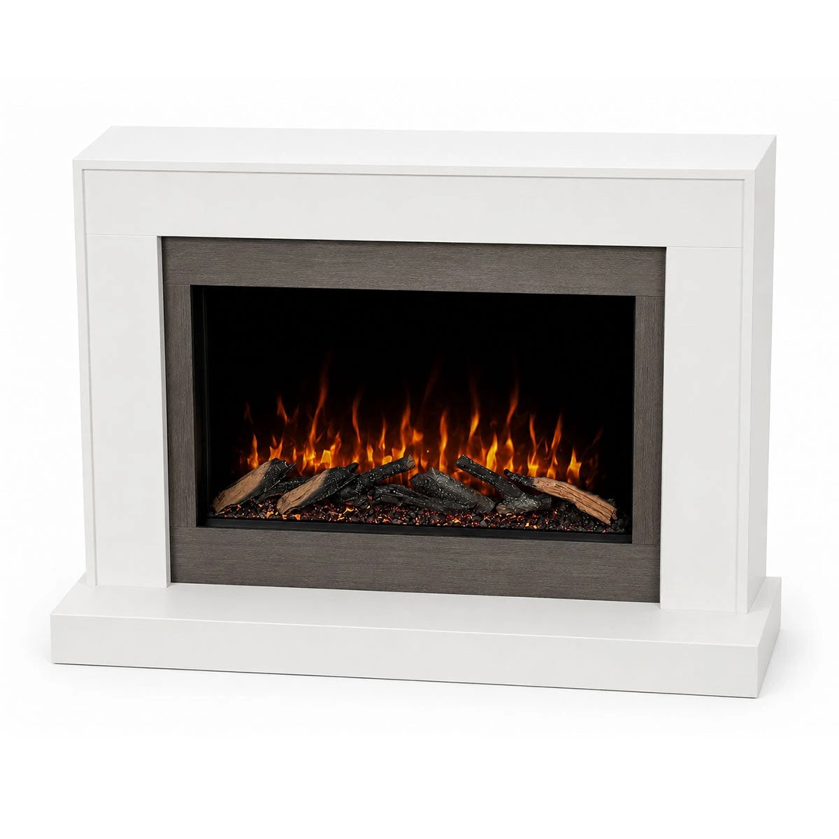 3 Moda Living Nilla Hearth Pure White Mantel Electric Fireplace Suite - White, 3 of 10