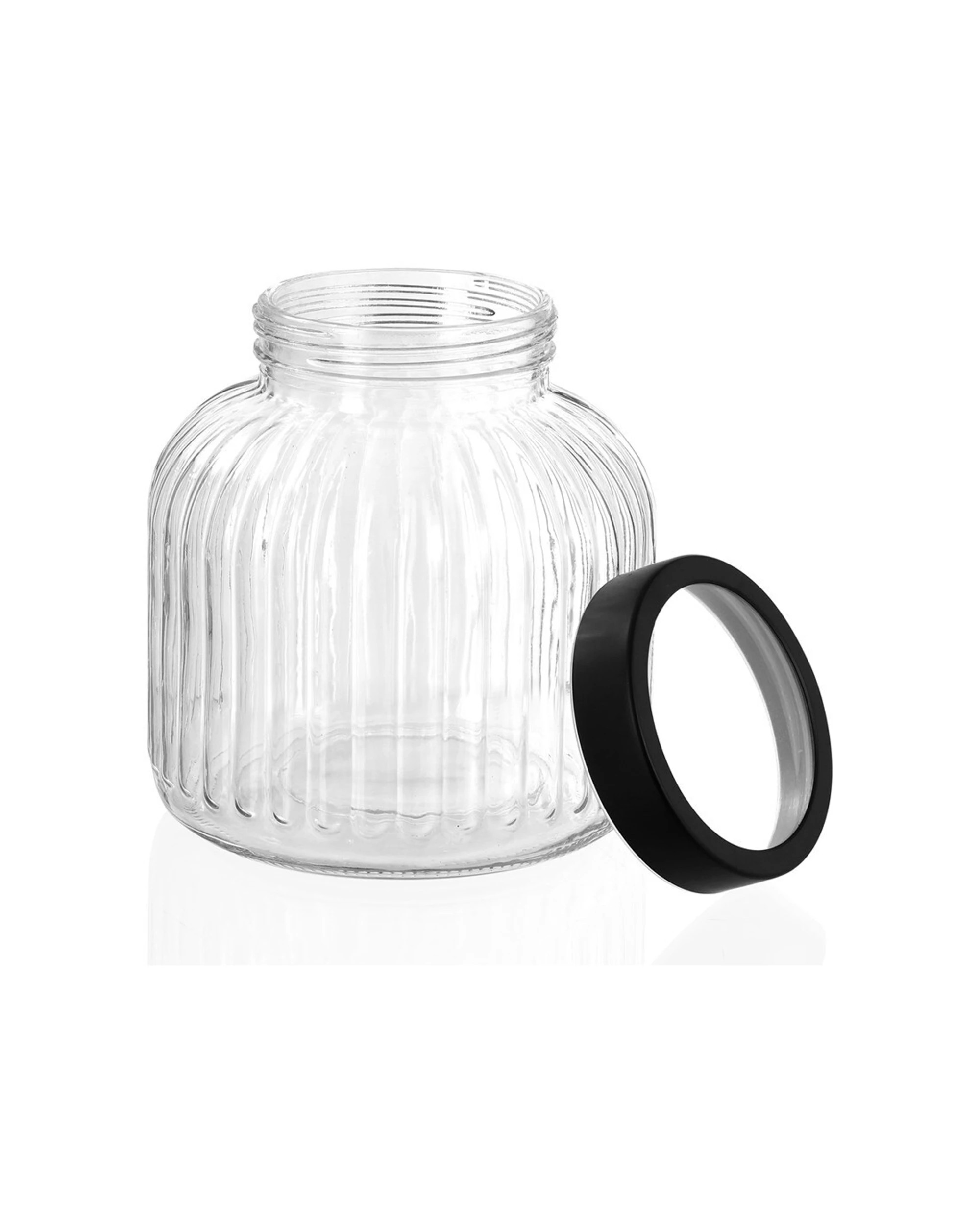 2 Lemon & Lime Brooklyn 3l/19cm Glass Jar Container Food Storage W/ Lid Clear - Clear, 2 of 3