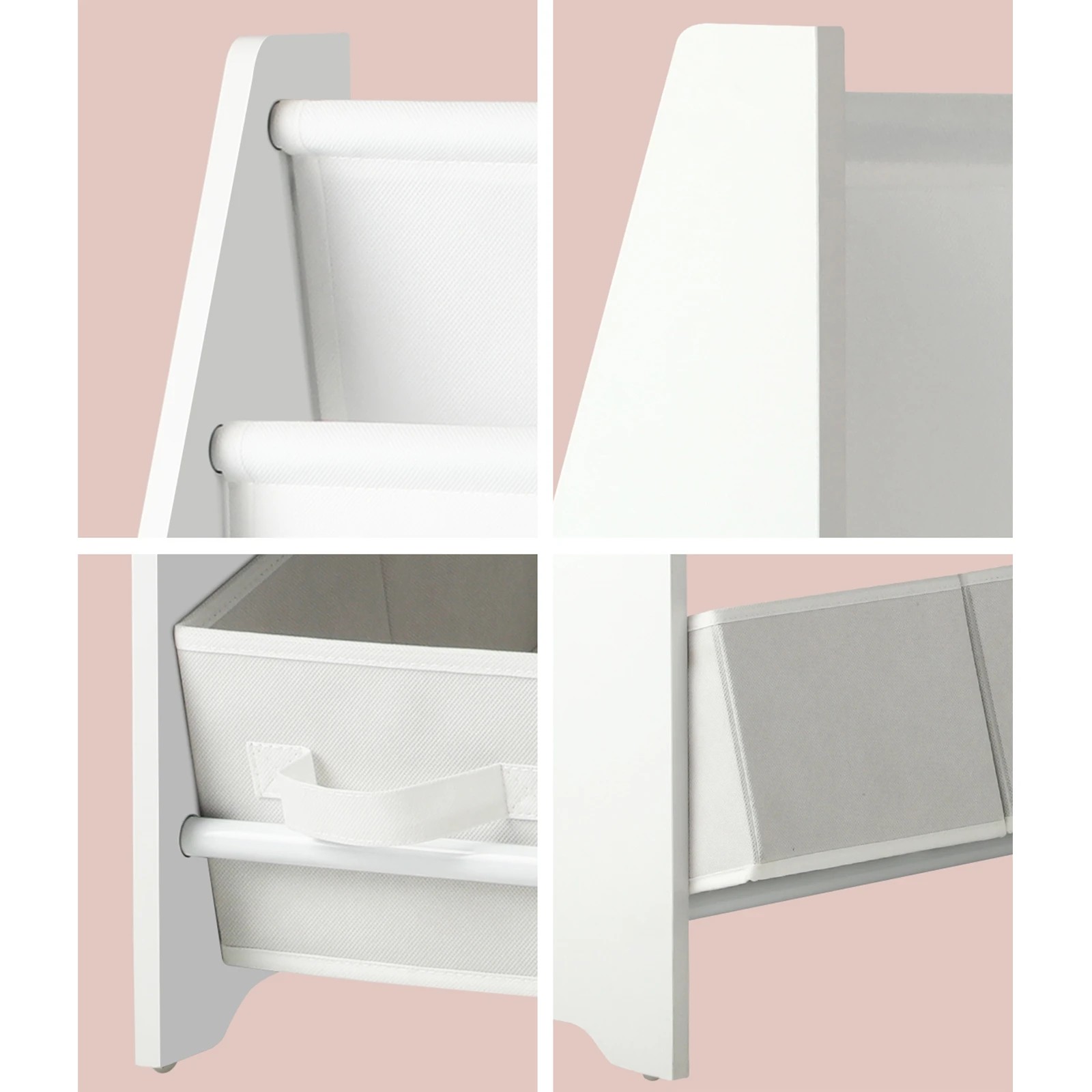 4 Oikiture Kids Bookshelf Toy Storage Box Organiser Display Shelf Diy Storage Rack
 - White, 4 of 10