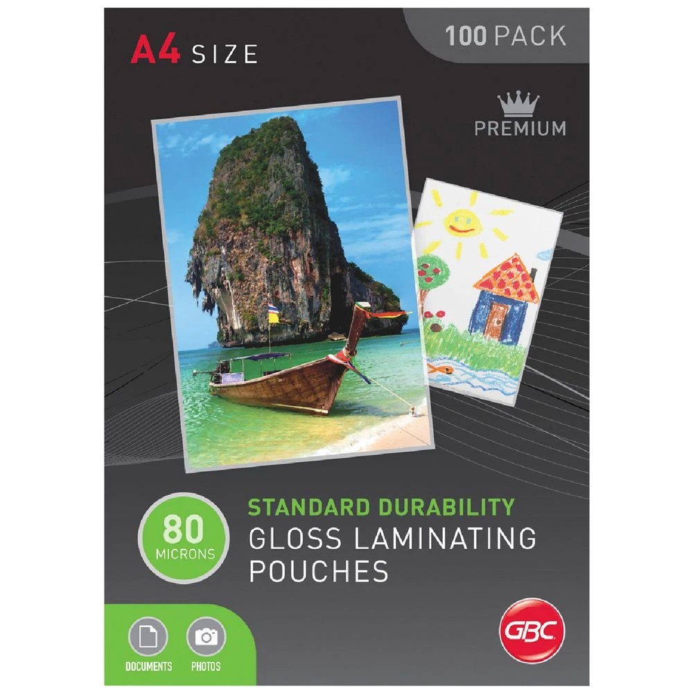 1 GBC Laminating Pouch A4 80 Micron Gloss 100 Pack, 1 of 1