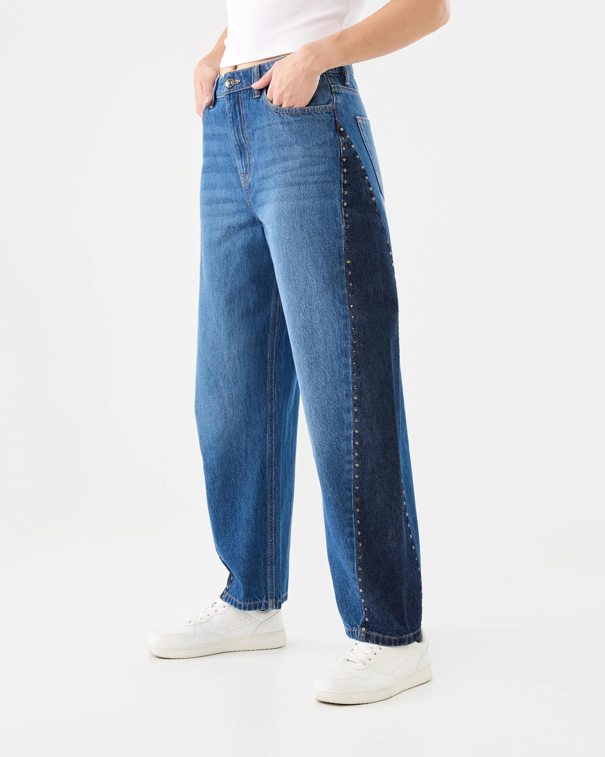 2 Contrast Barrel Jeans Mid Wash, 2 of 8