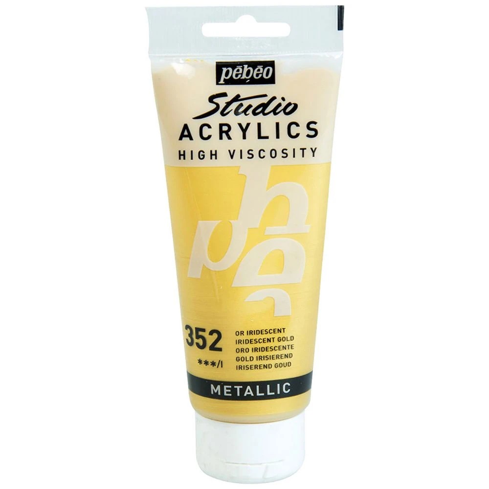 1 Pebeo Studio Acrylic Paint 100mL Gold, 1 of 2
