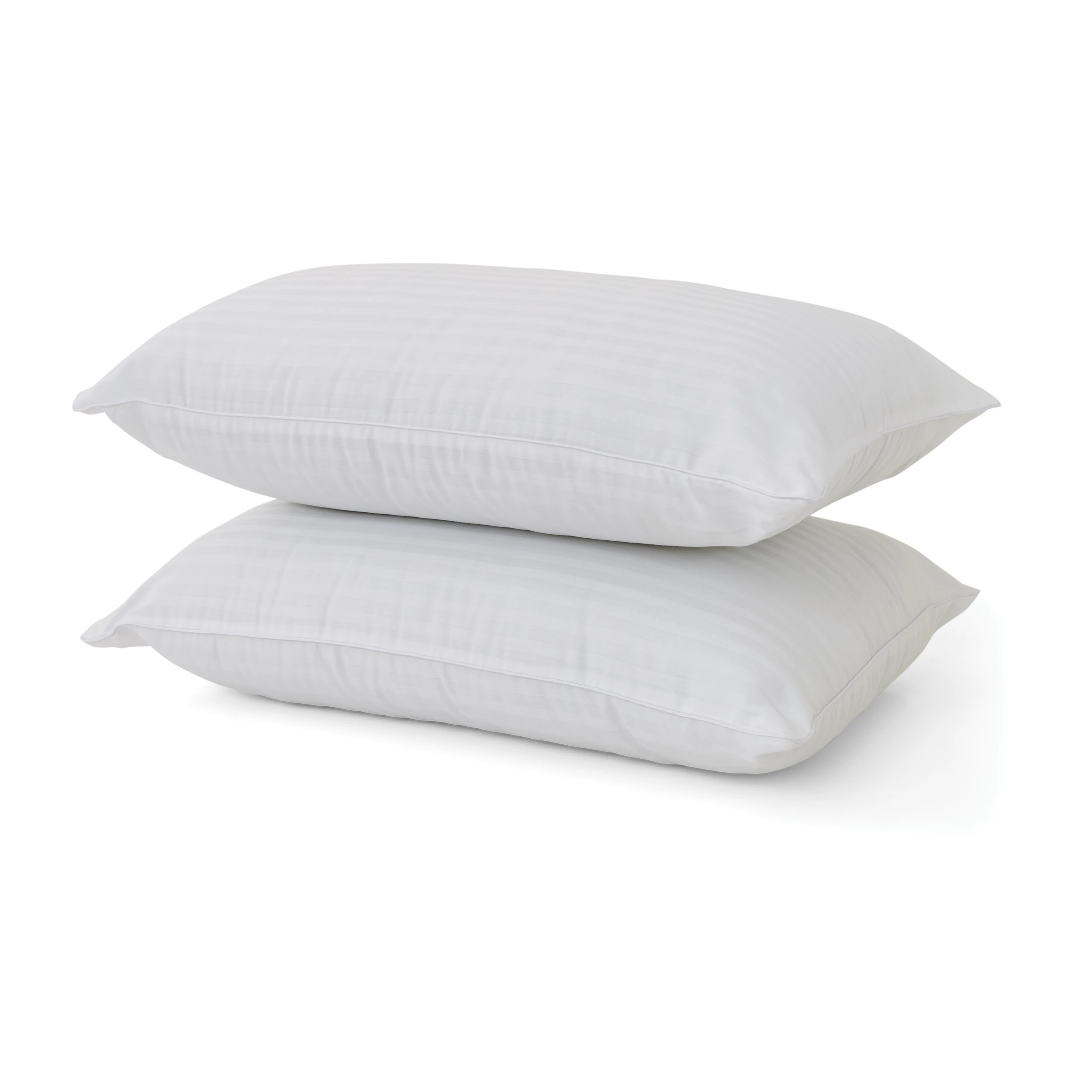3 2 Pack Sateen Stripe Comfort Pillows - High Profile, White, 3 of 6