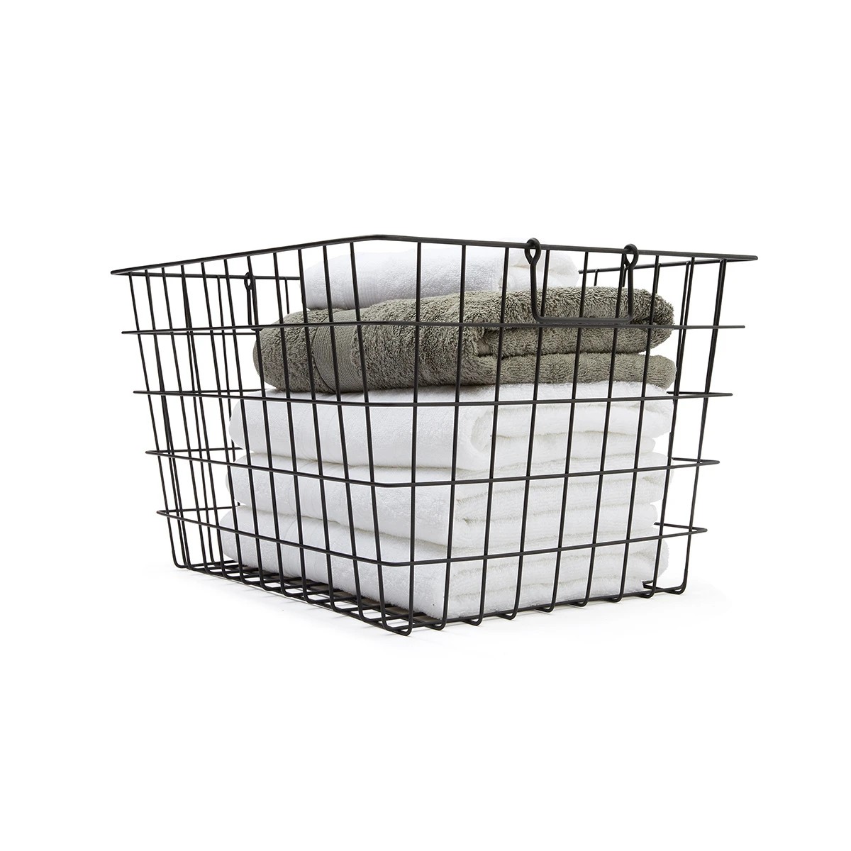 8 Rectangle Wire Basket - Large, Black, 8 of 8