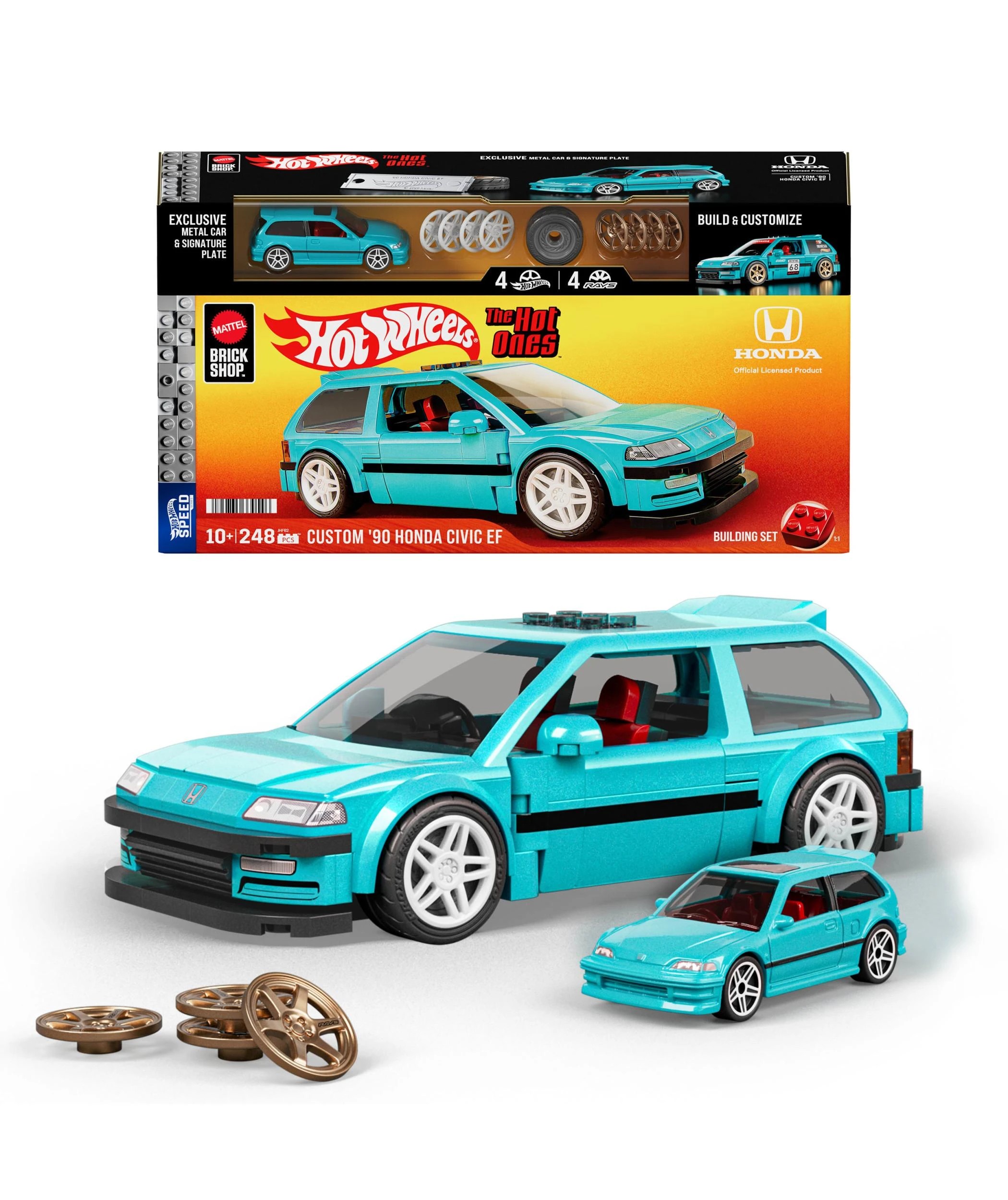 1 Mattel Brick Shop Hot Wheels Custom ’90 Honda Civic EF Building Toy Kit - Multi, 1 of 6