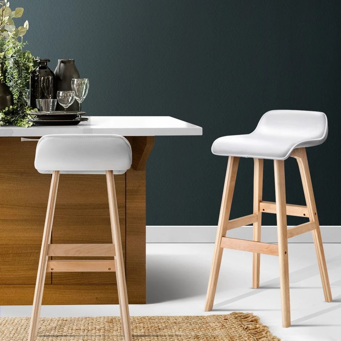 6 Artiss 2x Bar Stools en Stool - White, 6 of 8