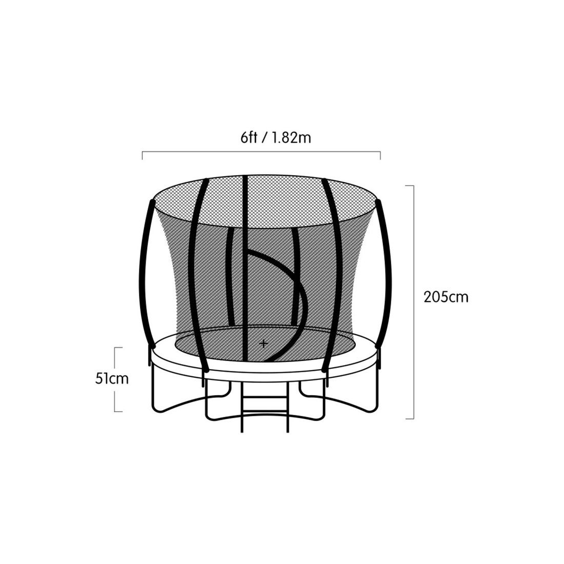 8 Kahuna Trampoline 6 Ft With Basketball Set - Rainbow, 8 of 9