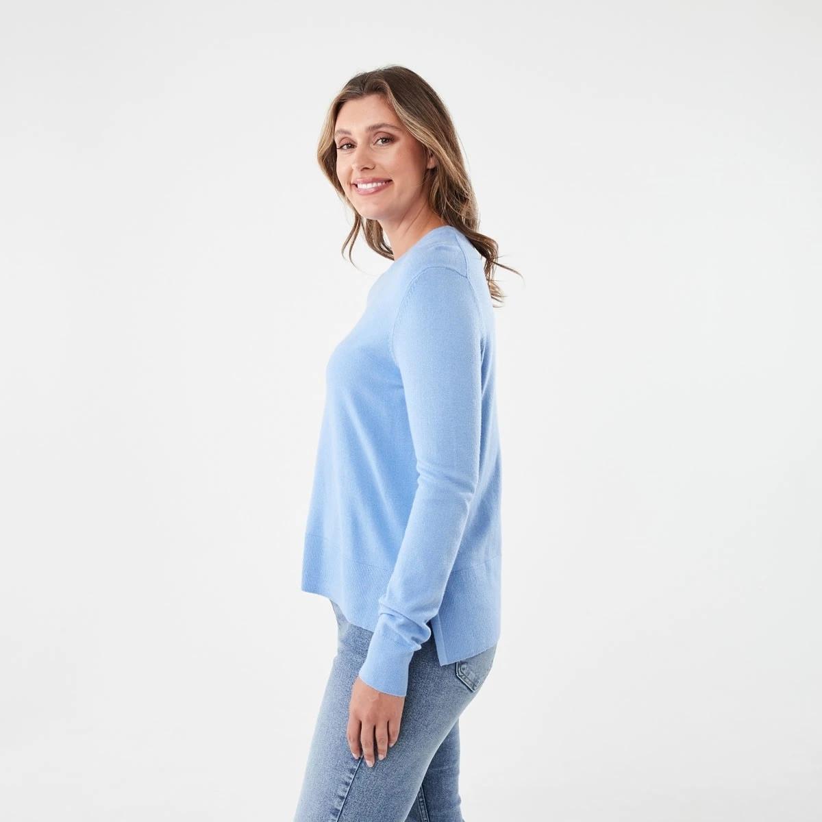 2 Crew Neck Lightweight Jumper Cornflower, 2 of 6