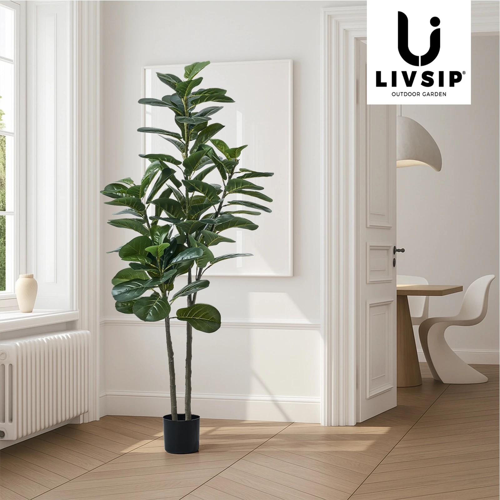6 Livsip 150cm Artificial Fiddle Leaf Fig Tree - Green, 6 of 10