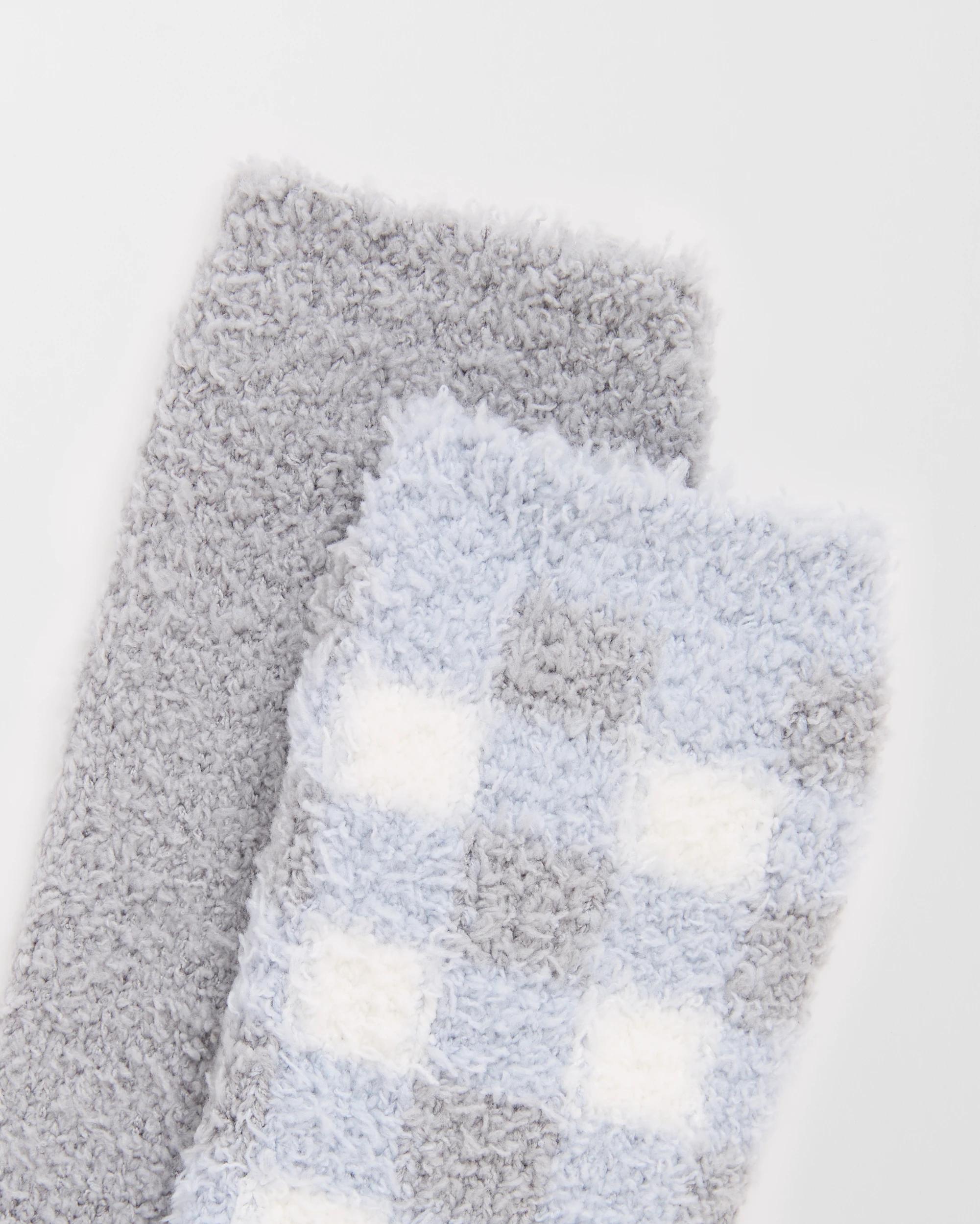 2 Target Woman 2 Pack Cosy Crew Length Home Socks GREY GINGHAM, 2 of 3