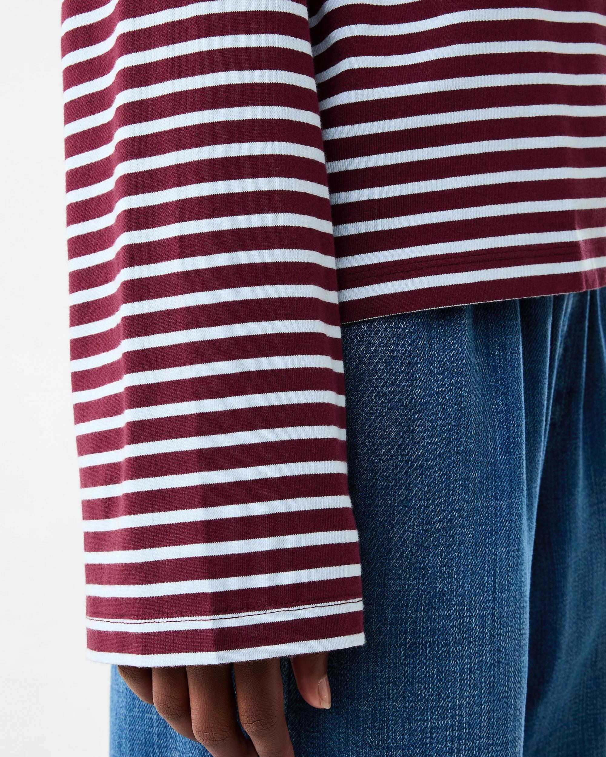 5 Oversized Stripe T-shirt Brgnd Strp, 5 of 8