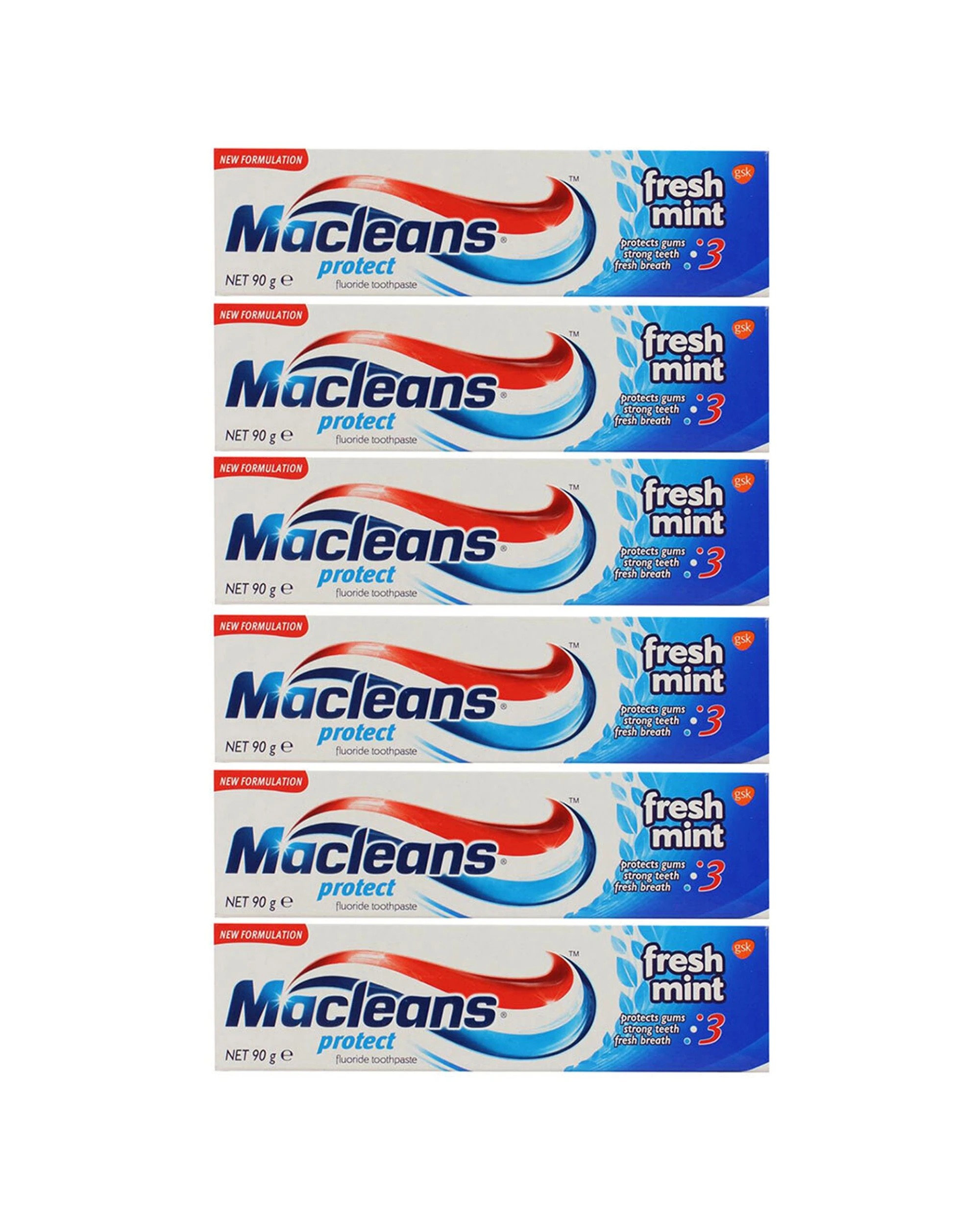 1 Macleans Toothpaste Protect Fresh 6PK 90g Strengthens Teeth Oral Care - Multi, 1 of 3