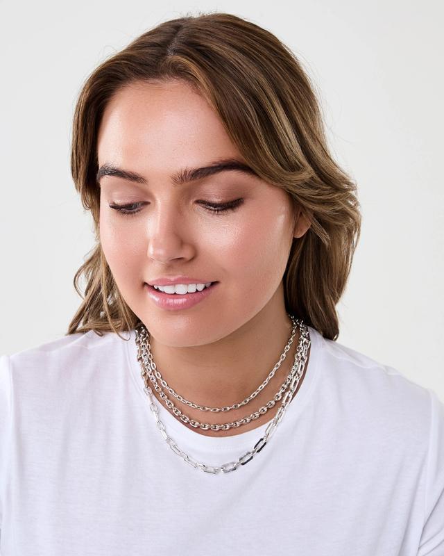 3 Pack Chain Necklace - Silver 