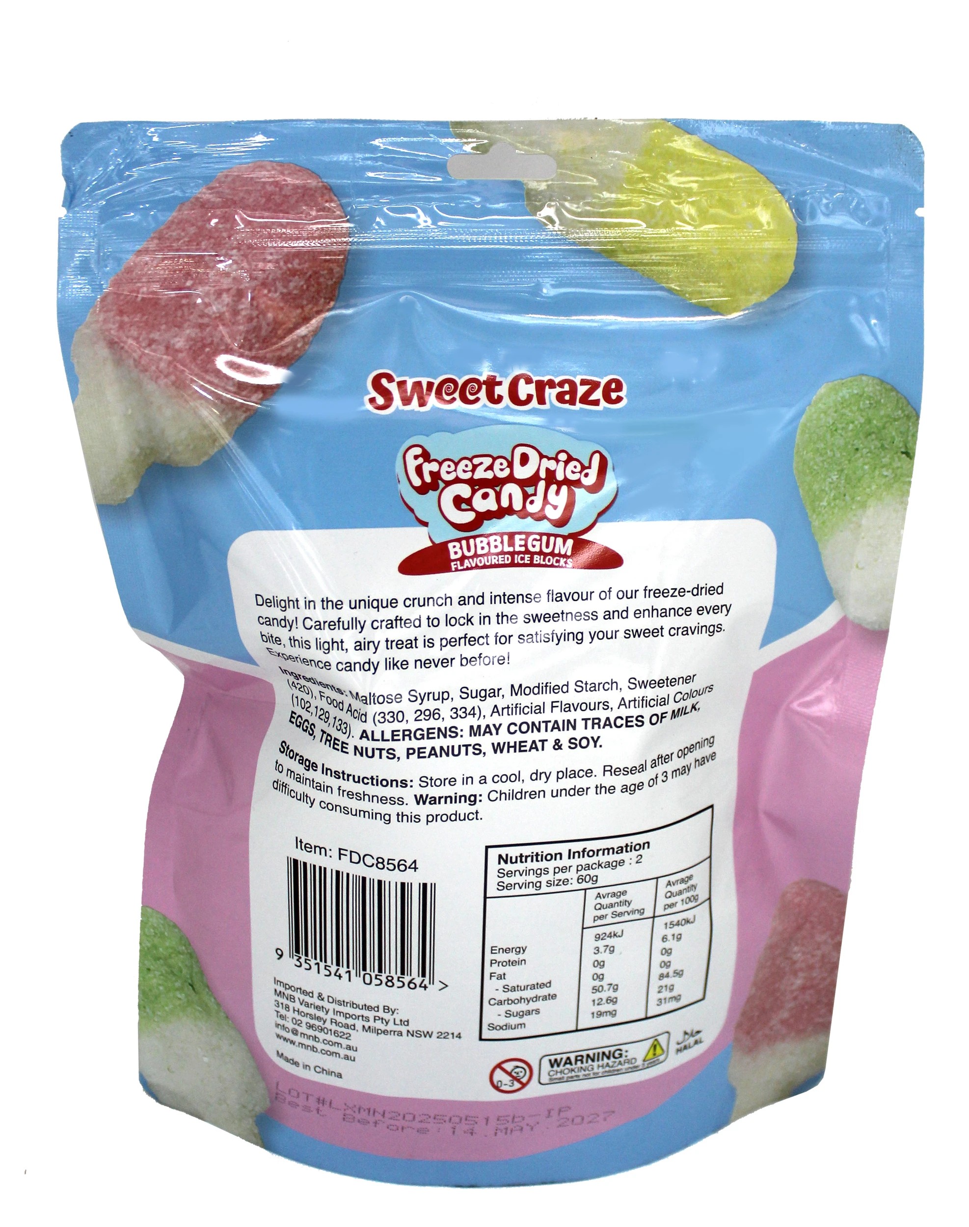 2 Sweet Craze Freeze Dried Candy Ice Blocks 120g, 2 of 2