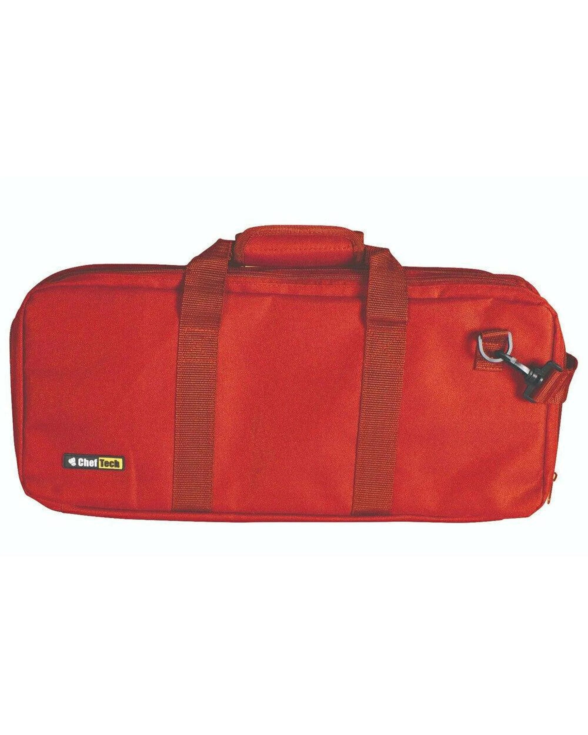 1 ChefTech 18 Pocket Roll Storage Bag w Strap  Red, 1 of 2