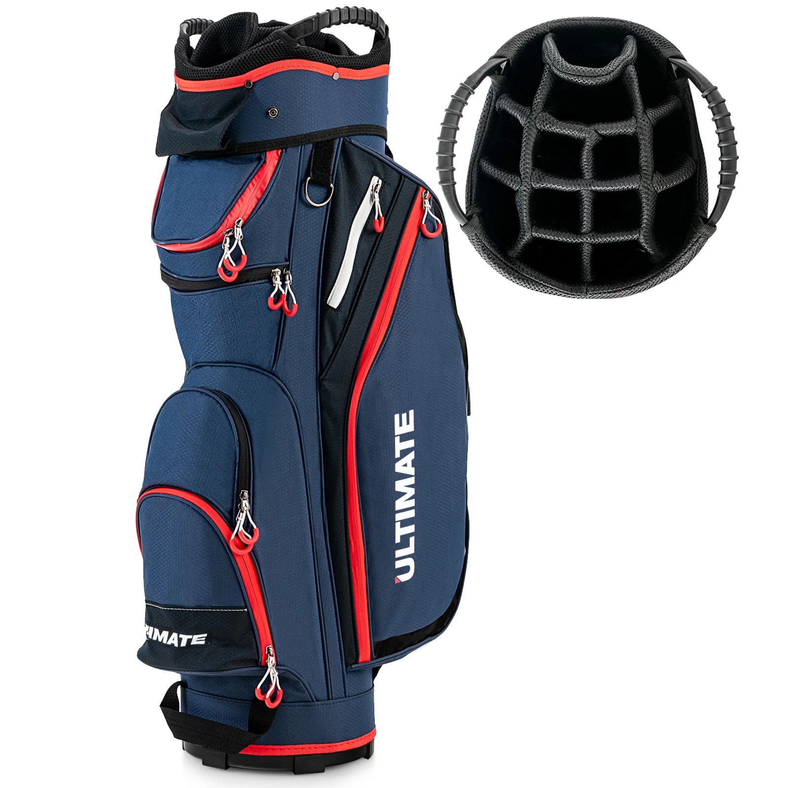 1 Costway Golf Stand Cart Bag w/14 Way Full-Length Dividers Rain Hood Cooler Bag 8 Pockets, 1 of 1