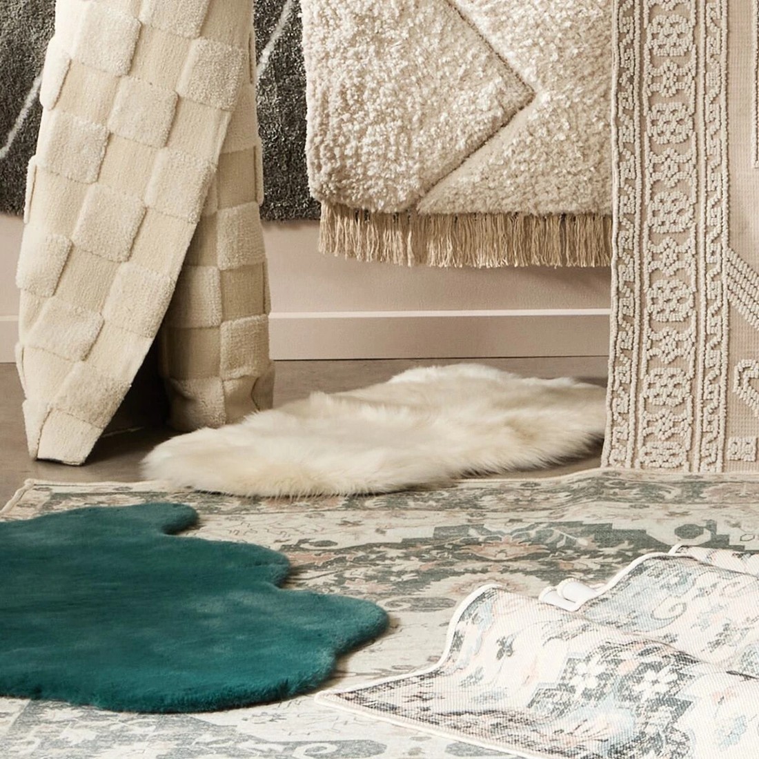 7 Cream Faux Fur Mat, 7 of 7