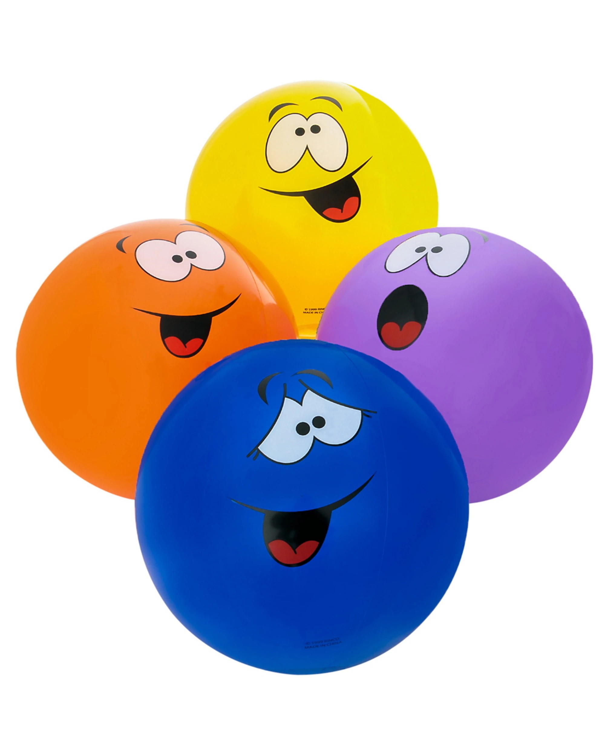 1 RI Novelty Emoji Funny Face Inflatable Balls 40cm Pack of 12 - Multi, 1 of 1