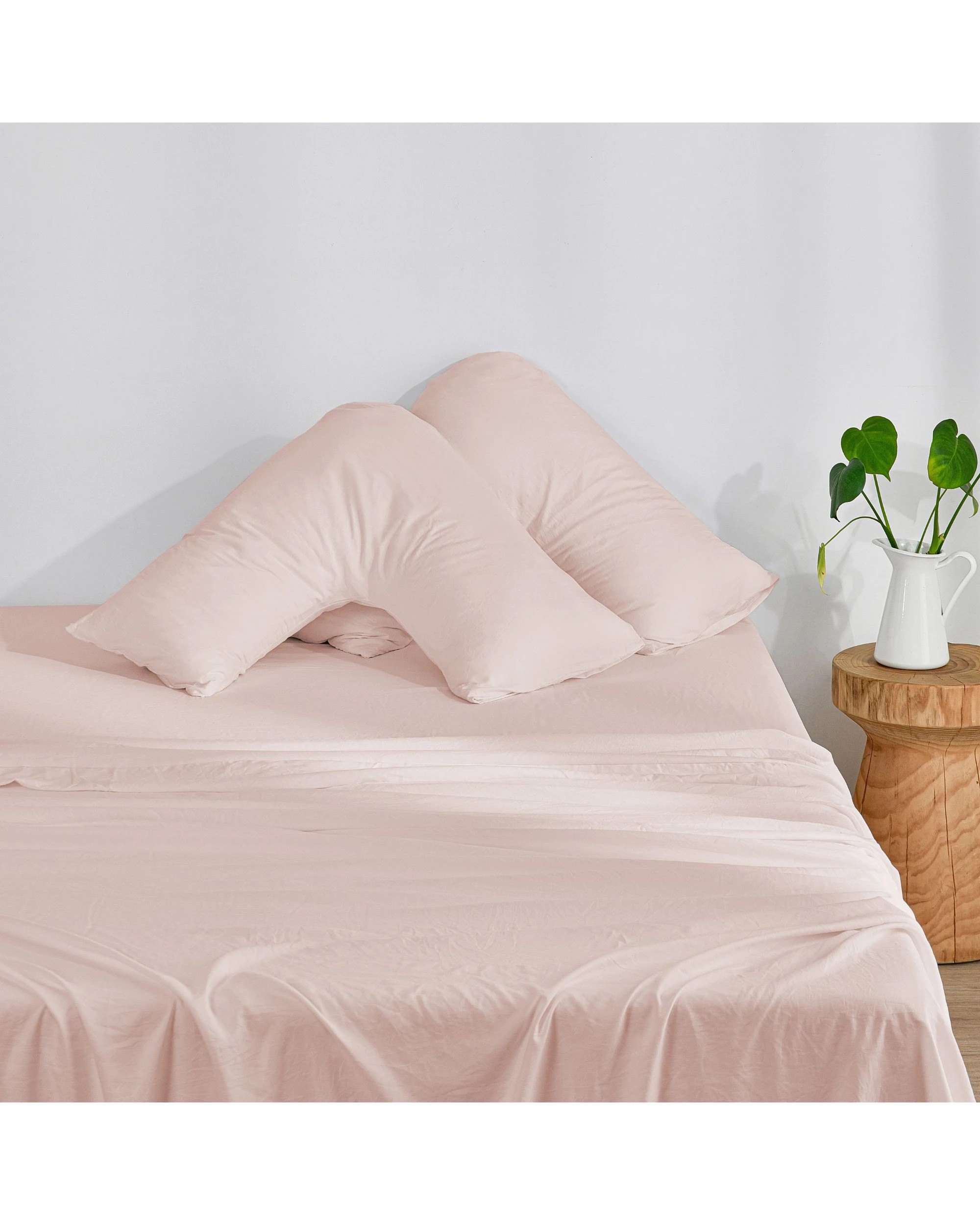 1 Dreamaker Superfine Washed Microfibre V-Shape Pillowcase Twin Pack - Blush Pink, 1 of 6
