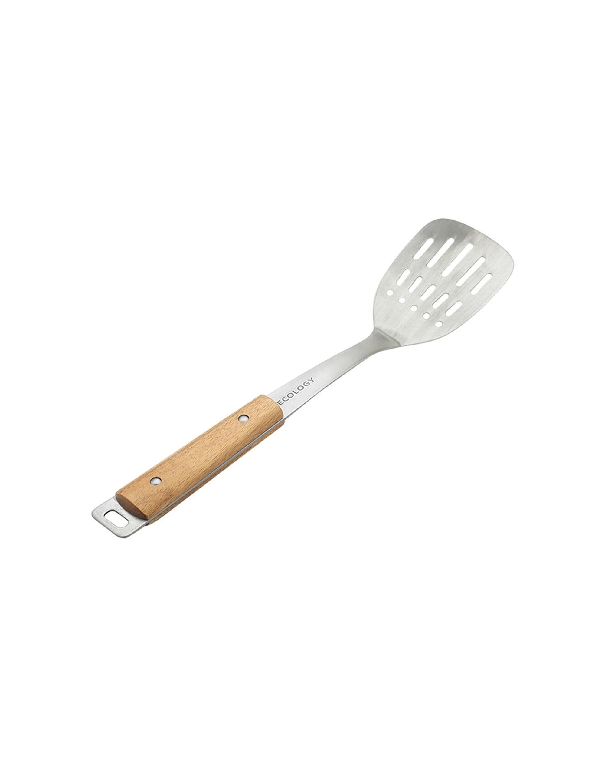 2 Ecology Acacia 36cm Slotted Turner Stainless Steel/wood Cooking Utensil Silver - Silver, 2 of 3