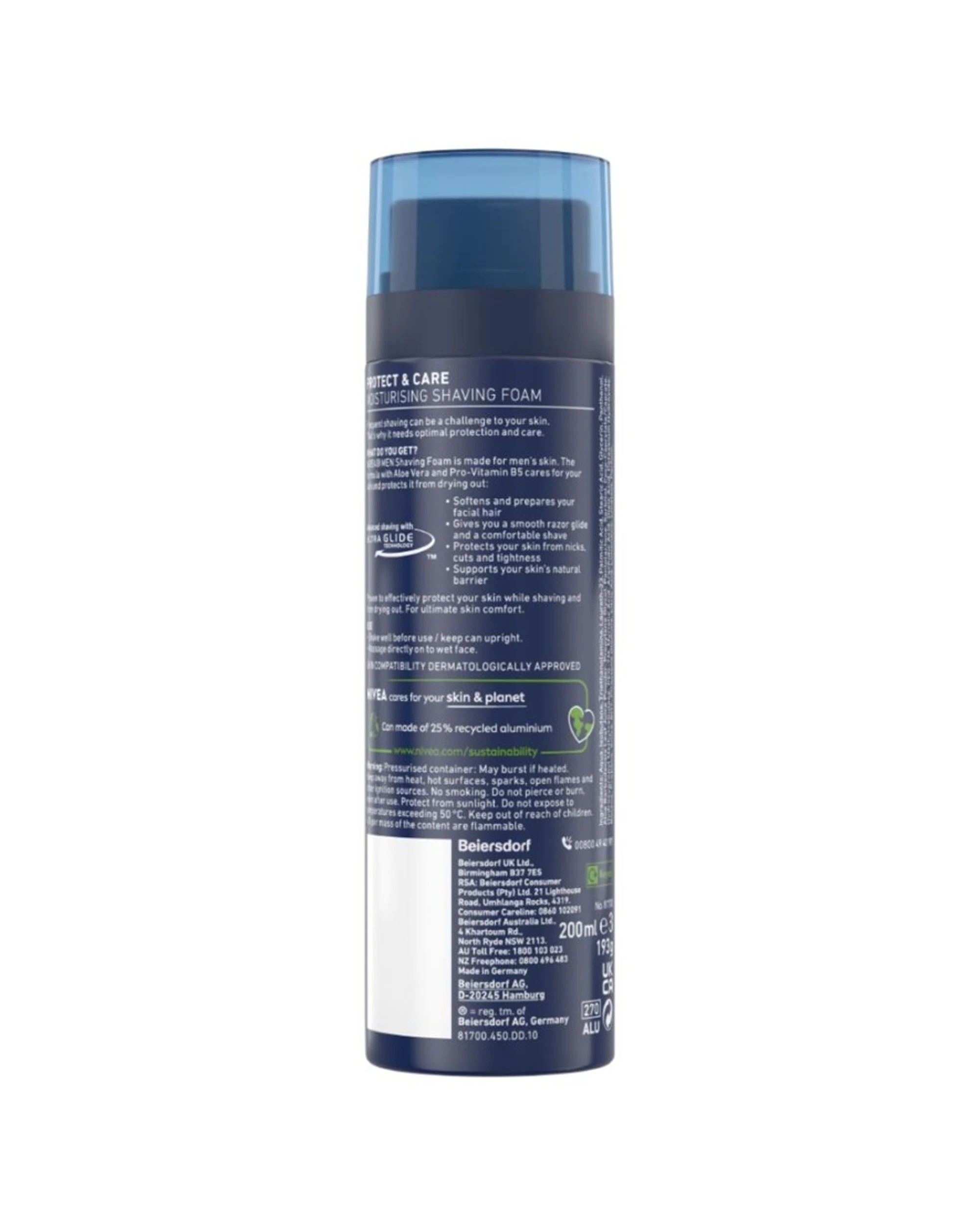 3 Nivea 6PK Men Shaving Foam Protect Care Moisturising With Aloe Vera 200mL - Multi, 3 of 4