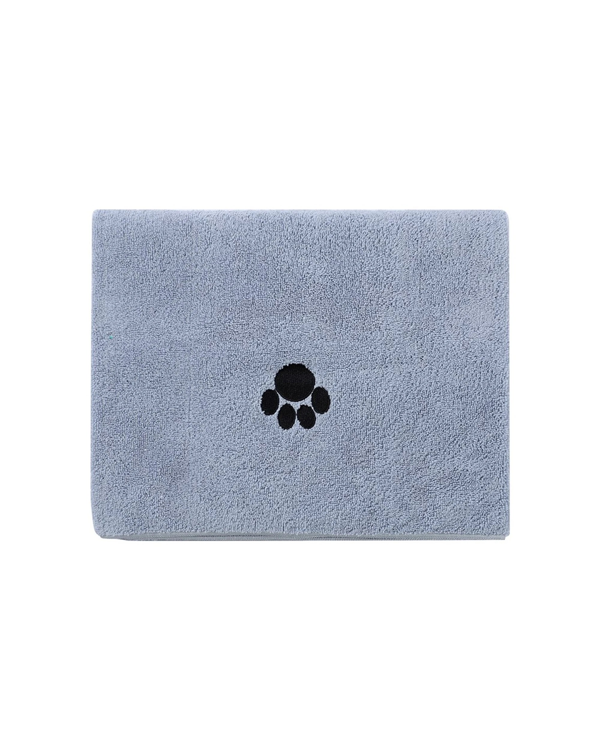 2 Paws And Claws Absorbent Microfibre Pet Dog Cat Drying Towel Large 100x130cm - Grey, 2 of 6