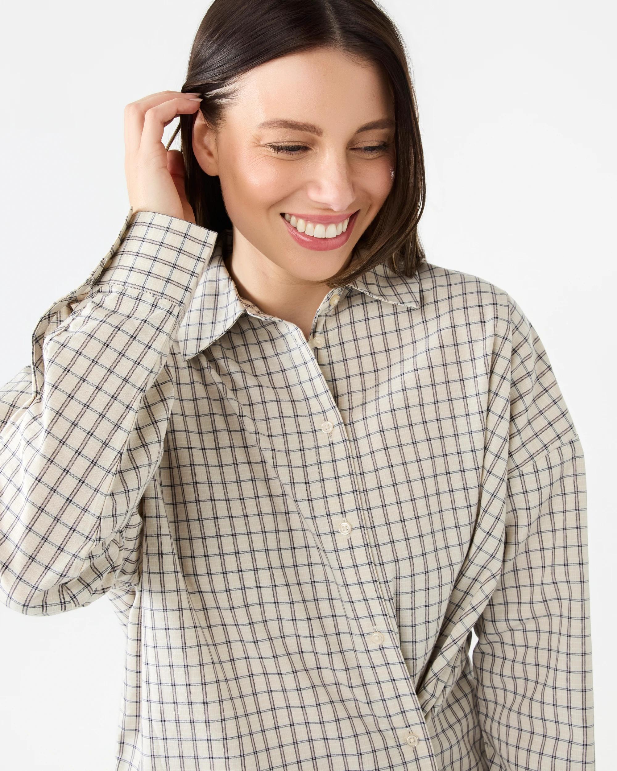 4 Long Sleeve Two-Way Shirt Check Fln, 4 of 8