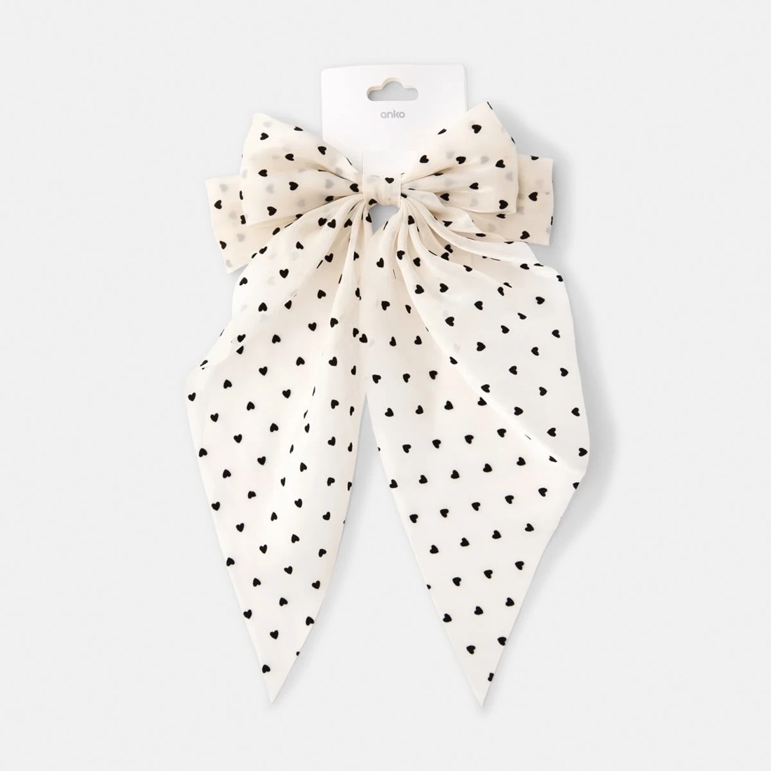 6 White Heart Barrette Large Bow Hair Clip, 6 of 6